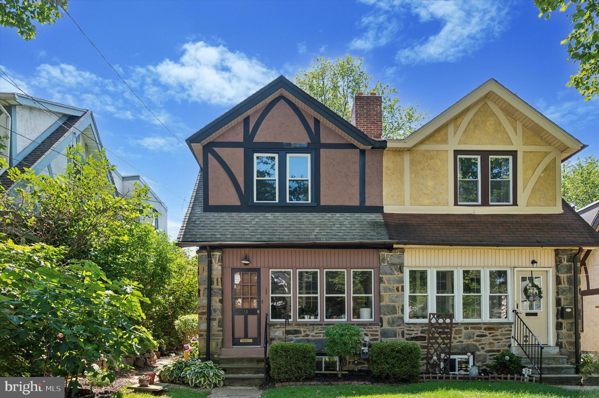 Welcome to 13 Chatham Rd, a charming semi-detached home nestled in the heart of Ardmore, PA in award-winning Lower Merion School District. This delightful residence offers a perfect blend of classic charm and modern convenience, spanning 1,364 square feet of living space. Upon entering through the enclosed sunroom porch, you will be greeted by a cozy living area featuring hardwood floors and decorative fireplace, creating a warm and inviting atmosphere. An oversized doorway lends to an open concept, connecting the formal dining room, which is perfect for everyday meals or for gathering and entertaining. The updated, open kitchen boasts granite countertops, a gas stove, stainless steel appliances, and a dishwasher. A small, back mudroom/porch adds additional kitchen storage. Upstairs, this home features three comfortable bedrooms, and a well-appointed bathroom with bathtub. With mini-split central air conditioning and gas heat, comfort is guaranteed throughout the seasons. Downstairs, an attached garage with interior access provides both secure parking and storage. A half bathroom and washer and dryer are conveniently located in the basement, along with additional storage space. Perhaps best of all is the home's location, with its close proximity to local parks, Trader Joe's, Target, Suburban Square and the vibrant downtown Ardmore community. Experience the perfect blend of suburban tranquility and urban amenities at 13 Chatham Rd—your new home awaits.