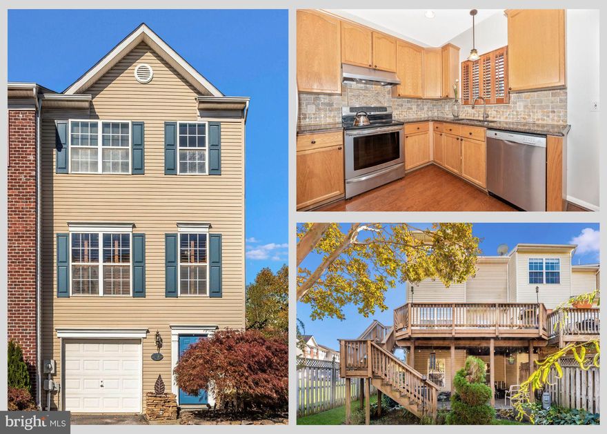 Welcome home to 2490 Lakeside Drive, a wonderful 3 bedroom 2 full, 2 half bathroom end unit townhome in the highly desirable Whittier neighborhood of Frederick. The main entry level of your home offers a spacious rec room, convenient laundry, guest half bath, and access to your one-car garage. The first upper level of your home offers your inviting living room, kitchen with granite counters and stainless steel appliances, dining area, sunroom and additional guest half bath. The second upper level of your home offers your primary suite with sitting area, walk-in closet, and private full bath, plus two secondary bedrooms and full hall bath. Outside of the home you'll love the upper level deck, lower level patio, fully fenced yard with beautiful landscaping including a small pond with a peaceful waterfall, plus a one-car garage and additional private driveway parking space. The home is also next to a set of convenient visitor parking spaces. All of this in a wonderful community, with easy access to shopping, dining, and major commuter routes. Don't miss your chance to call this townhouse your very own!