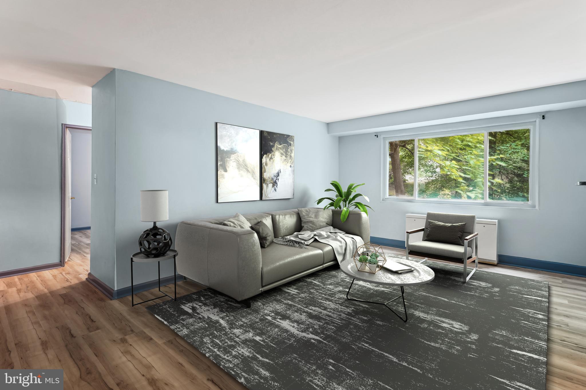 Located around the corner from the City Town Hall, Library, Police Station, and a short stroll to the schools and Sligo Creek Park, this 704 square foot condominium is in a super convenient location that is ideal for strolling to places you want to be! At just 0.8 of a mile from Metro, walking there is very feasible and can we say healthy! Up the hill, around the corner is the recently remodeled Takoma Food Coop (with great organic choices), and many restaurants in the Historic District are a short distance away. Recent Laminated Tile floors greet you in the living/dining room, which is open plan. There is fresh neutral paint throughout. The granite countertop kitchen features stainless appliances and maple cabinets, and a serving counter with room for pull-up chairs. The stainless gas stove is sure to have you reaching for the recipe books. A dishwasher, built-in microwave, disposal, and refrigerator are also a bonus. The roomy living room sports a large south-facing picture window overlooking single-family gardens, bringing good light, especially on the short winter afternoons. The dining "L" is an ample size - plenty of room for a full-sized table! The updated bathroom greets you in the hallway with custom tile. The roomy bedroom can fit a king-size bed and has an ample, light closet. The condo fee is $768.,48 per month, which includes your heating, Central Air Conditioning, hot water, water and sewer, and building maintenance. You only pay for electric lights, which the seller states is around $20 per month! Though a car may not be needed, you do get an individual parking space #13 on the side of the building, conveniently close to the Lower Level Side Entrance. A large laundry is found on the basement level. Pets are allowed in the building. Great financing options are available; the condo is VA-approved so veterans can buy for as little as zero down. Conventional low-downpayment financing is also available (subject to lender requirements). The City of Takoma Park offers first-time buyers the Home Stretch program that provides a grant of up to $10,000 that may be used towards downpayment and closing costs, subject to income restrictions and other conditions (see listing agent for details). Other lender programs are offering similar or larger sums are available. This is a smoke-free building. Whether you are starting your climb on the housing ladder or downsizing but want to be in a much sought-after City, this roomy condo offers you a great location at a modest price with a bright outlook!