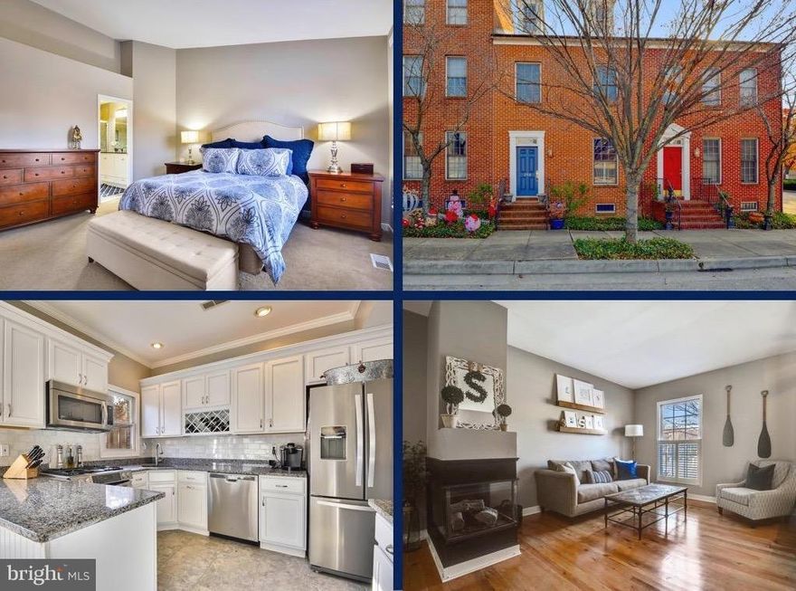 2-3BR townhome in beautiful Otterbein. Neutral decor and updated kitchens& bathrooms make this one a win win. Large private fenced patio. Easy parking w 2car garage, 2 guest spaces & street spaces! Hdwd floors & 3-sided gasFP. Large finished basement w full bath & storage (could be guest suite!). Otterbein Swim Club membership conveys. Steps from parks,MARC, Camden Yards & downtown. Perfection!