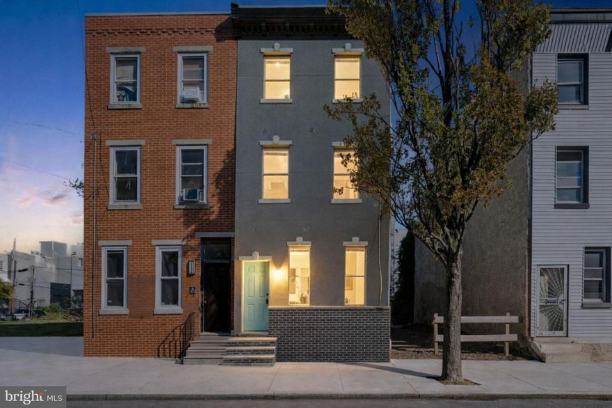 MUST SEE!! Welcome to this fully updated semi-detached brick row home located in one of Philadelphia’s fastest growing neighborhoods, surrounded by ongoing development and new construction. This property has undergone a complete renovation including an awsome HVAC system with central heating and air, ductwork, a stucco exterior, and a fully updated interior. The main level features an open layout with high ceilings, recessed lighting, and luxury vinyl flooring throughout. The kitchen includes white shaker cabinets, granite countertops, brand new stainless steel appliances, and ample cabinet and counter space. The second floor offers three bedrooms and a full bathroom with a tiled shower. The third floor features a spacious primary suite with a large bedroom, closet, full bathroom with tub/shower combo, and additional hallway storage. The home offers large living space along with a full unfinished basement. The semi-detached layout provides added natural light, increased privacy, and easier street parking. Conveniently located near Center City, public transportation, Fishtown, Northern Liberties, and the Broad Street Line.