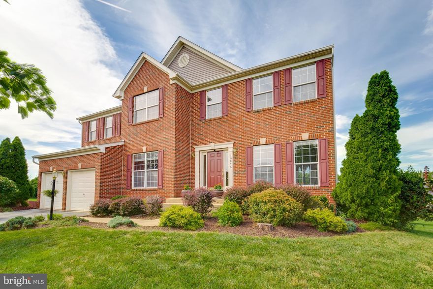 Beautiful brick colonial with landscaping surround located in a cul-de-sac in desired Cedar Brooke.  This Richmond American home, which was the first home to be built in section 7, has been lovingly maintained by its original owners. The front yard welcomes you with fresh plantings and mature landscaping as you walk to the freshly painted front door. Recent updates include:  a  newer roof (2019), a newer hot water heater (2020), and a newly renovated full bath in the basement.  Freshly painted throughout, this colonial has it all.  Main level living is complete with a separate office, formal living room & dining room,  and a large updated kitchen featuring  double ovens and a cooktop.  Enjoy your view of nature  from the bright oversized great room complete with a gas fireplace.   The spacious upper level features a large primary suite featuring tray ceilings, crown molding, a double-sided fireplace, large sitting area, and generous sized bathroom featuring jacuzzi tub, separate shower, and a separate walk-in closet.  Three more bedrooms, as well as the laundry area, complete this level. The fully finished basement comes complete with a small kitchenette, full bath, and 5th bedroom to allow for additional living.  Basement walk-out leads to an inviting lawn and garden area, looking out over the expansive common space.  The newly stained back deck allows for entertaining and summer bbq's as it looks out to a large, maintained and mowed, common space that comes equipped with soccer nets.  House also includes a water treatment system.  This home will not disappoint!