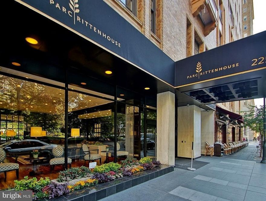 Have you been waiting for the perfect Rittenhouse Square home to make your move worthwhile?  This has to be it. It is not easy to try and think of what is missing from this three bedroom, three bathroom home with views of Rittenhouse Square from every room.  No matter how many times you have looked into Rittenhouse Square, the treetop westerly facing view will make your heart skip a beat.  As you enter this home, you are immediately greeted with an open kitchen, and a living room dining room combination. with french doors offering a floor to ceiling open vista.  The kitchen with flat paneled cabinets, stainless appliances, and ample granite counters runs along both walls, The laundry is located in this area.  To one side of the home is the private primary suite with a bathroom featuring a large stall shower and a double sink.  On the other side you will find the two other bedrooms and two additional bathrooms.  To top this off, this home comes with a parking license for one valet garage space with a monthly fee presently of $275.  There is a common utility charge for this home which is $230 in addition to the condominium fee as well as the metered utility charge. With Rittenhouse Square at your feet you are at the center of life in Rittenhouse Square in this truly special home. There is a 7th floor amenities level which has just been renovated extending your home with a fitness room, a hangout room with a fireplace, a conference room and an oasis of an outdoor pool area with skyline views.