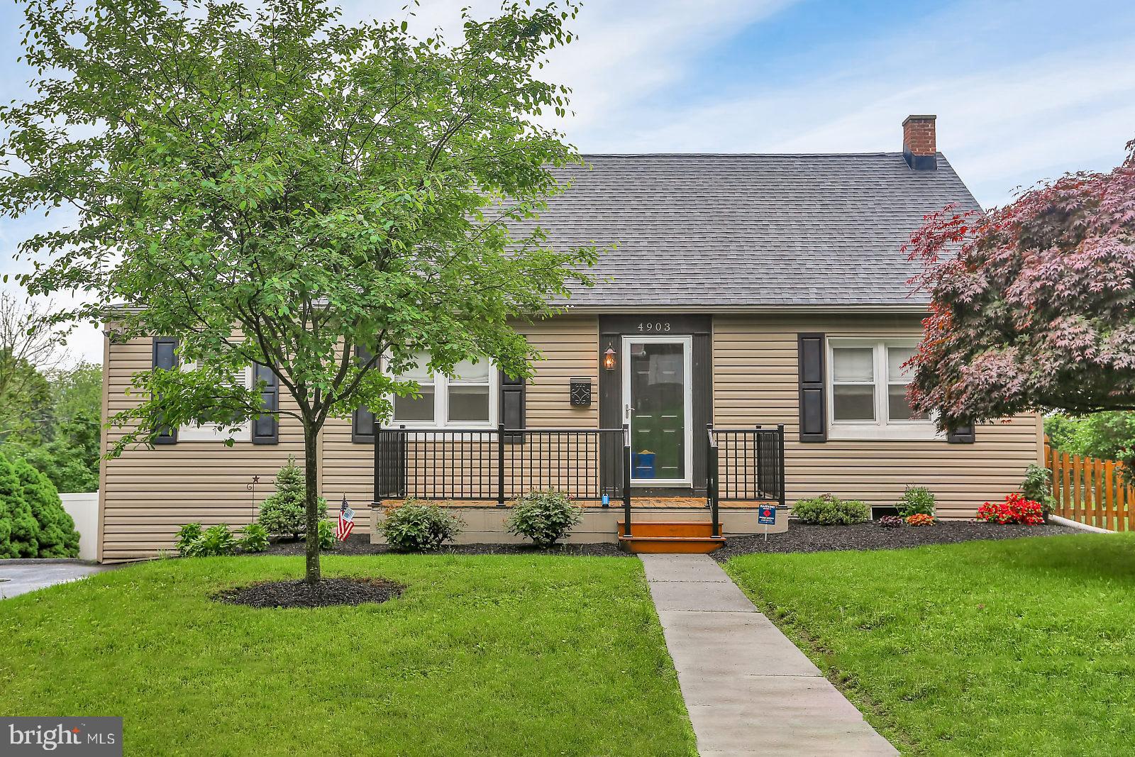 Don't miss this well updated and lovingly maintained cape cod. Home features 2 bedrooms on main level with 2 bedrooms upstairs. Home boasts renovated kitchen with granite counters and Stainless Steel appliances, renovated bath, newer roof and siding, Central Air and economical heat pump water heater, new front porch with black metal railings, and deck that overlooks the large, fenced-in yard. All this plus a finished lower level with new carpeting. Seller to provide one year 1st American Home Warranty. Truly nothing to do but move in!