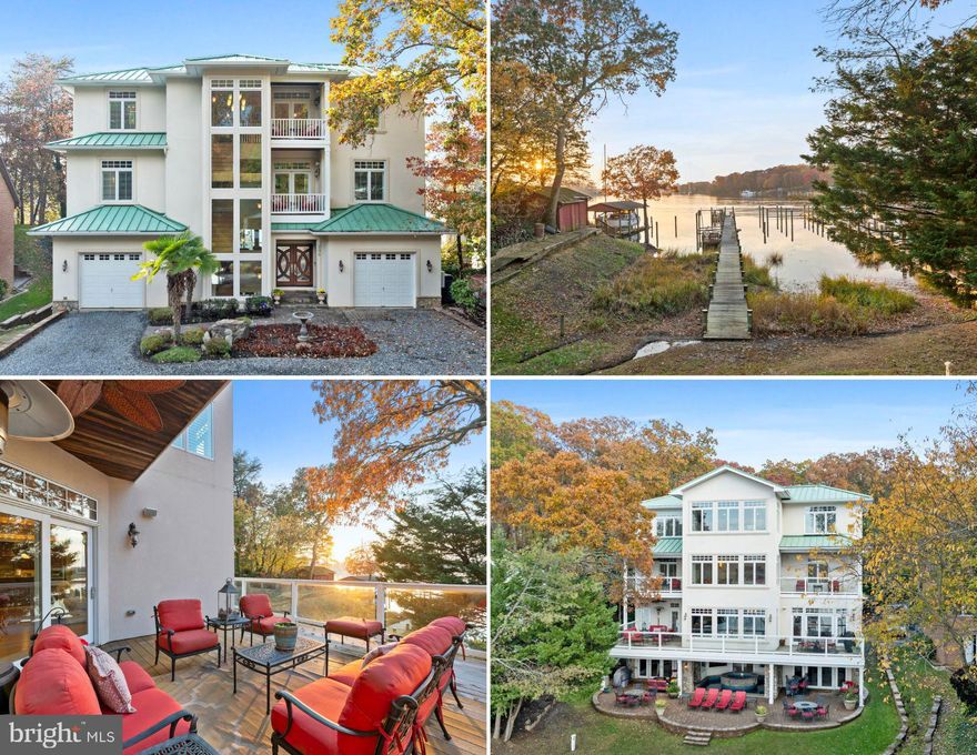 Welcome to your over 4500 sq ft dream waterfront on the deep, navigable waters of Mill Creek! A show-stopping Mediterranean masterpiece with an almost 200 ft pier… bring ALL the water toys! Every inch of this one-of-a-kind waterfront estate was designed for elegance, entertainment, and effortless living. Step through the grand mahogany doors and immediately take in the sweeping water views that frame the heart of the home. The main level showcases rich exotic Bubinga wide-plank flooring, custom built-ins, and open, light-filled spaces that invite you to gather, dine, and unwind. Tray ceilings with built-in lighting and abundant recessed lights set the perfect mood. The inviting family room features a gas fireplace, built-in shelving, and captivating views of the water. The gourmet kitchen is as stunning as it is functional… featuring travertine flooring, inset cabinetry, and professional-grade top-of-the- line appliances including Sub-Zero, Wolf, and Miele. Just beyond, the multiple living areas open to expansive decks overlooking the water — perfect for morning coffee or sunset cocktails. The entire second level is dedicated to the primary suite, offering two private balconies, a wet bar and beverage center, office area, spacious sitting area, dual closets, and a spa-inspired bath complete with heated travertine floors, a soaking tub, and a walk-through shower with a steamer. The upper level includes three spacious bedroom suites, each with their own private bath and gorgeous water views. Bring the party to the basement level where the memories are made — an entertainer’s dream with a custom bar, media and game spaces, and a private saltwater plunge pool and spa that can be enjoyed year-round. The pier includes two slips, a 12-ft boat lift, 50-amp shore power, and approximately eight feet of water depth, ideal for all the boating and waterfront adventures. With thoughtful details throughout, this home offers many other luxury features such as an elevator, generator, high efficiency 3-zoned HVAC with separate controls per room, 10 and 9 ft ceilings throughout, Ipe decking, tons of outdoor hardscaping, speaker system throughout entire house, and a laundry chute! Additional nearby lot with a shed for storage and water toys convey. A rare opportunity to own a remarkable waterfront residence that effortlessly blends luxury, comfort, and coastal living. Welcome to the good life on Mill Creek!