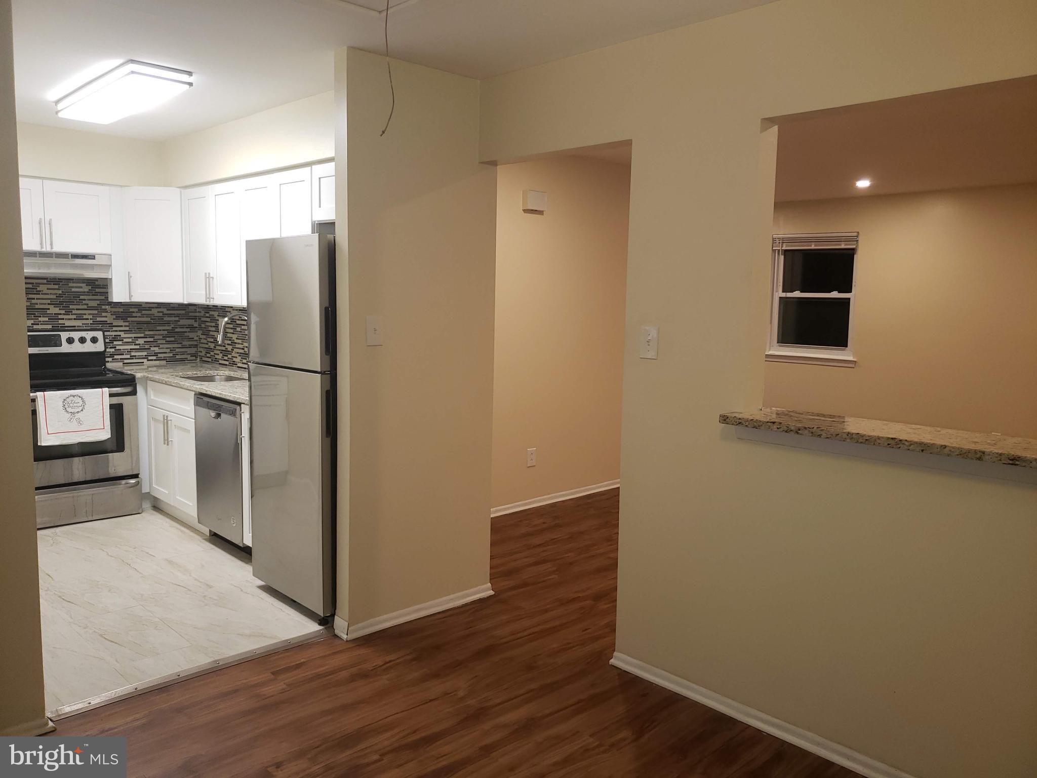 Completely renovated spacious 2nd Floor 2 Bedroom end unit apartment in Philadelphia suburbs Warrington beautiful maintenance-free Willow Knoll community. Award Winning Central Bucks School District! Luxury Kitchen with Granite Counter, Ceramic Glass Backsplash and Stainless Steal Appliances with pull-down Faucet. Large living room with Spot Lights separated by Granite Bar from a formal Dining Room with new Ceiling Fan. Fully redone gorgeous Bathroom. 2 Bedrooms with walk-in Closet. Recently replaced Floors, Windows and freshly painted. Central A/C. Washer and Dryer in unit. Large Backyard and plenty of Parking including an assigned spot. Covered Front. Park with Children’s Playground across the street. Perfect suburban location across from a Shopping Center and near Malls, Highways and Turnpike.