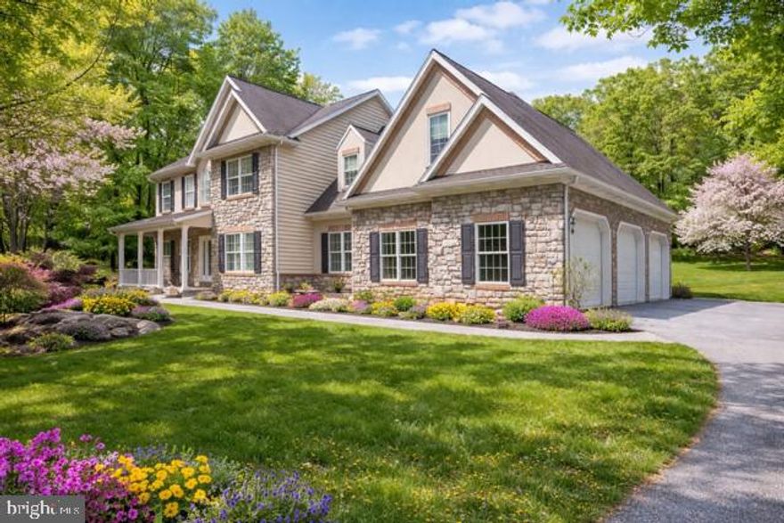 Shown by appointment only: Packed w custom hand-crafted workmanship. 5 SPACIOUS BEDROOMS on 2nd level.  ALMOST TWO ACRES.  3 CAR Side Load GARAGE.  Enjoy GOLF & NATURE VIEWS. Wooded setting. VERY CONVENIENT LOCATION.  PRIVATE back yard borders more mountain area.  Make time to see this Cornwall gem in Iron Valley.   Central PA (Southern Lebanon County). Upscale Iron Valley is moments from PA Turnpike 76. From front door to first tee or nearby restaurants/pubs in under five minutes! Public water/sewer too! Beautifully crafted stone exterior w brick corners.  Custom 2-story. 3,500+ SF above grade. Features 5 spacious bedrooms, all on 2nd floor. Potential for main level bedrooms where office and formal living room are if bringing the in-laws. 5x24 front porch. 3-car side-load garage (24x32). Grand 2-story foyer. Welcoming front door w sidelights.  Spacious kitchen w an abundance of BEAUTIFUL maple cabinetry.  Granite counters + huge island w extra cabinetry & breakfast bar. Everyday dining area seats at least 6.  Major appliances included.  Main floor offers room to spread out: FR w fireplace, huge formal DR, oversized formal LR (or perfect flex/play space) or EASY CONVERSION from formal LR to 1st FLOOR 6th BEDROOM!  Dedicated office/study. Mudroom (drop zone) & half bath are conveniently located near one of rear entries. 2nd level: Massive owner’s suite w cathedral ceiling, his & her closets, sitting area, + luxury bath w dual sinks, soaking tub, & walk-in tiled shower. Four ADDITIONAL spacious bedrooms (two w walk-in closets). EXCEPTIONAL laundry room w folding area & cabinetry complete 2nd level. Unfinished walk-out lower level offers ground-level access, is pre-plumbed for a full bath, & HVAC-ready for future finished space (would make a great relative suite). Dual-zone heating & central air.  Reasonable taxes and utilities. Public water & sewer. Taxes are typically much less in most resales than new construction making payments and pricing per square foot considerably less.  Request details. Iron Valley Estates is a mature community w all properties averaging almost 2 acres. Not an open field feeling here where you see your neighbor's home! Community is awesome if looking for wooded or golf view settings w values averaging far more than price of this property.  Own the life you imagine. Enjoy wildlife visitors, nearby golf plus snow tubing in winter, and peaceful privacy year-round. Walk to Iron Valley Golf Club & Miners Pub, it is that close! Convenient location: near shopping, restaurants + pubs. Cedar Crest school aka CLSD.  Easy commute to Lititz, or Mt Gretna. Central to Harrisburg, Lancaster & Reading areas (approx. 30 minutes). Approx. 20 minutes to Hershey Park & Hershey Medical Center. Lebanon VA Medical Center and Well Span Hospital within few miles. One hour to Philadelphia areas. Two hours to Baltimore.  Three hours to NYC areas.  (CLSD) Schools -5 minutes! Timelines are estimations. Excellent emergency, medical and other services are easily accessible within a few miles. Rare combination of home size and features, location, lifestyle, and convenience.  NEED TO SELL TO BUY? Let's talk.   Your home sweetest home is ready when you are!