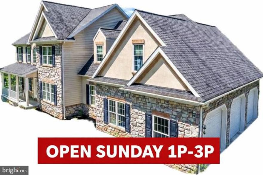 Open House Sunday, Feb 22 from 1p-3p. Also shown by appointment! Packed w custom hand crafted workmanship. 5 SPACIOUS BEDROOMS on 2nd level.  ALMOST TWO ACRES.  3 CAR SIDE LOAD GARAGE.  Enjoy GOLF & NATURE VIEWS. Wooded setting. VERY CONVENIENT LOCATION.  PRIVATE back yard borders more mountain area.  Make time to see this Cornwall gem in Iron Valley.   Central PA (Southern Lebanon County). Upscale Iron Valley is moments from PA Turnpike 76. From front door to first tee or nearby restaurants/pubs in under five minutes! Public water/sewer too! Beautifully crafted stone exterior w brick corners.  Custom 2-story. 3,500+ SF above grade. Features 5 spacious bedrooms, all on 2nd floor. Potential for main level bedrooms where office and formal living room are if bringing the in-laws. 5x24 front porch. 3-car side-load garage (24x32). Grand 2-story foyer. Welcoming front door w sidelights.  Spacious kitchen w an abundance of BEAUTIFUL maple cabinetry.  Granite counters + huge island w extra cabinetry & breakfast bar. Everyday dining area seats at least 6.  Major appliances included.  Main floor offers room to spread out: FR w fireplace, huge formal DR, oversized formal LR (or perfect flex/play space) or EASY CONVERSION from formal LR to 1st FLOOR 6th BEDROOM!  Dedicated office/study. Mudroom (drop zone) & half bath are conveniently located near one of rear entries. 2nd level: Massive owner’s suite w cathedral ceiling, his & her closets, sitting area, + luxury bath w dual sinks, soaking tub, & walk-in tiled shower. Four ADDITIONAL spacious bedrooms (two w walk-in closets). EXCEPTIONAL laundry room w folding area & cabinetry complete 2nd level. Unfinished walk-out lower level offers ground-level access, is pre-plumbed for a full bath, & HVAC-ready for future finished space (would make a great relative suite). Dual-zone heating & central air.  Reasonable taxes and utilities. Public water & sewer. Taxes are typically much less in most resales than new construction making payments and pricing per square foot considerably less.  Request details. Iron Valley Estates is a mature community w all properties averaging almost 2 acres. Not an open field feeling here where you see your neighbor's home! Community is awesome if looking for wooded or golf view settings w values averaging far more than price of this property.  Own the life you imagine. Enjoy wildlife visitors, nearby golf plus snow tubing in winter, and peaceful privacy year-round. Walk to Iron Valley Golf Club & Miners Pub, it is that close! Convenient location: near shopping, restaurants + pubs. Cedar Crest school aka CLSD.  Easy commute to Lititz, or Mt Gretna. Central to Harrisburg, Lancaster & Reading areas (approx. 30 minutes). Approx. 20 minutes to Hershey Park & Hershey Medical Center. Lebanon VA Medical Center and Well Span Hospital within few miles. One hour to Philadelphia areas. Two hours to Baltimore.  Three hours to NYC areas.  (CLSD) Schools -5 minutes! Timelines are estimations. Excellent emergency, medical and other services are easily accessible within a few miles. Rare combination of home size and features, location, lifestyle, and convenience.  NEED TO SELL TO BUY? Let's talk.   Your home sweetest home is ready when you are!