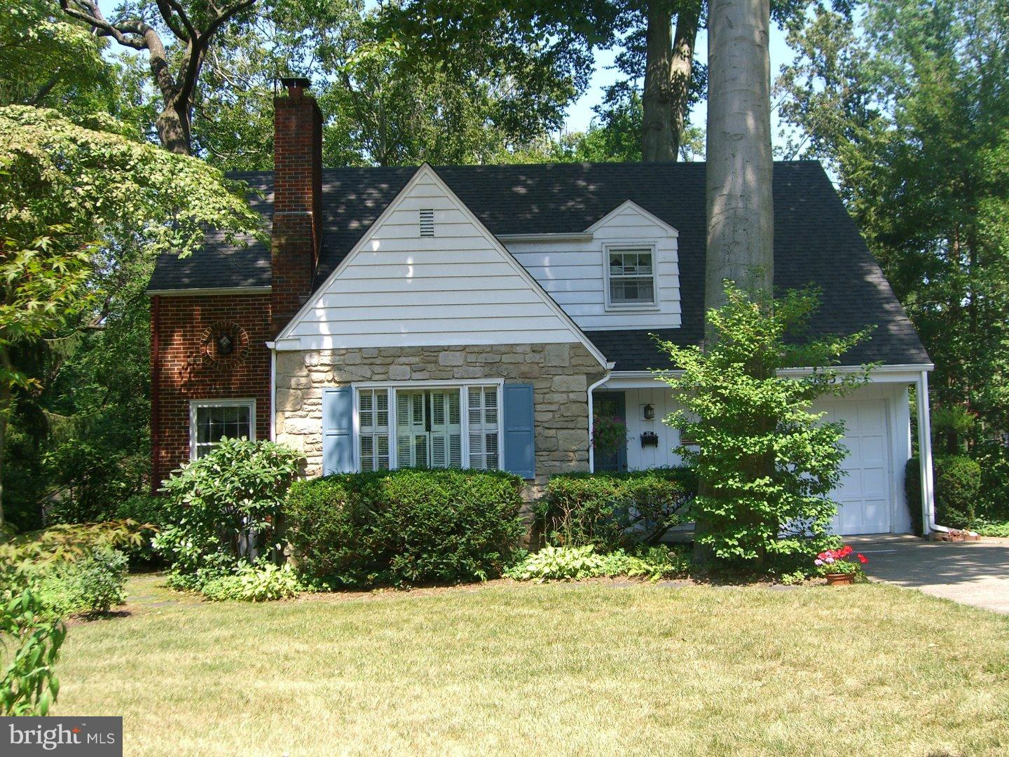 House # on property says "1913". Here is your chance to live in desirable Baederwood at an affordable price!  You will love this charming stone/brick colonial which is within walking distance of Abington Sr. & Jr. High Schools, Trader's Joe's, Whole Foods, the Abington Library, the Abington YMCA, Abington Hospital & the Noble train station. The first floor features a foyer, living room with brick fireplace, formal dining room, cozy den, large family room addition, eat-in kitchen and powder room.  The 2nd floor consists of a master bedroom with master bath with tub/shower unit and double sink vanity. There are 2 additional bedrooms plus a dressing room with sink as well as a ceramic tile hall bath with tub/shower unit. Unfinished basement and 1 car attached garage.  The backyard is lovely with mature trees and plantings and a patio. Gas hot air heat and central air.
