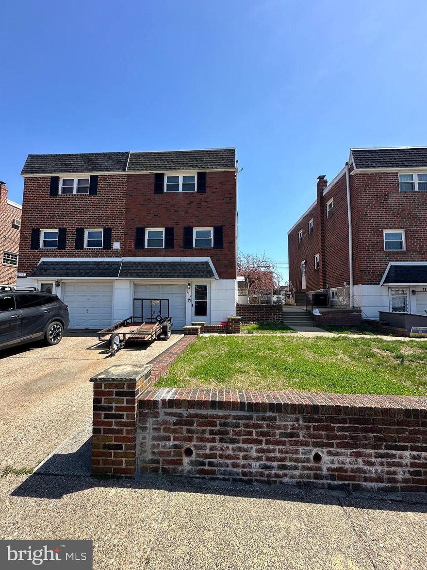 Dont miss this opportunity to own a 2 story twin in the prime Millbrook/Torresdale far northeast area !! 
Front driveway , garage , side and rear fenced yar .  
Welcome to 133 Meadown Ln, Formal side entry leading you into the formal living room with hardwood floors , coat closet . Formal dining room with hardwood floors , crown moldings . Modern kitchen with granite counter tops , ceramic tiled flooring , tiled back splash ,recessed lights , accent cabinet lighting (under and top ) stainless steel gas cooking range , stainless steel refrigerator , microwave, stainless steel sink , garbage disposal , and dishwasher !! Modern powder room off dining room . Full finished basement with a wonderful large family room with newer carpets , brick wood burning fireplace ,recessed lights , large full bath with stall shower, ceramic tiled floor , laundry hall and exit door to front . Lovely large enclosed  rear patio area , attic storage , leading to a rear fenced yard , large shed  ( with electric) and medium side shed , all shaded by a beautiful mature  cherry blossom tree.  
2nd floor offers  a hall bath with tiled walls and floor , skylight, hall linen closet .
Rear bedroom with carpets , closet . Bedroom 2 with carpets , crown molding ,closet. Primary bedroom with ceiling fan , full wall closet with light . There are hardwoods under the carpets . 
Come and make this home yours !!! 
Close to I95, rte 1, Bucks county , Jefferson Hospital , Holy Family College , Union League CC and much much more !!