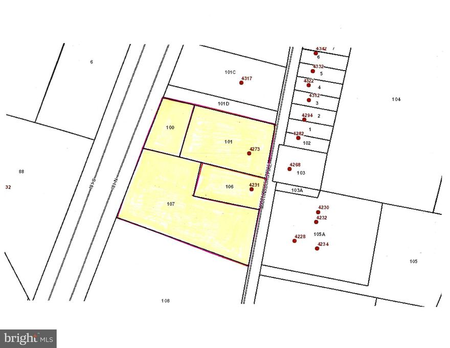 Valuable Commercial Property: 17.33 Acres. 11 Acres Zoned M-1 and 6.33 Adjacent Acres Zoned RA.  Direct Access to Martinsburg Pike and borders I-81.    Public water & sewer to site.