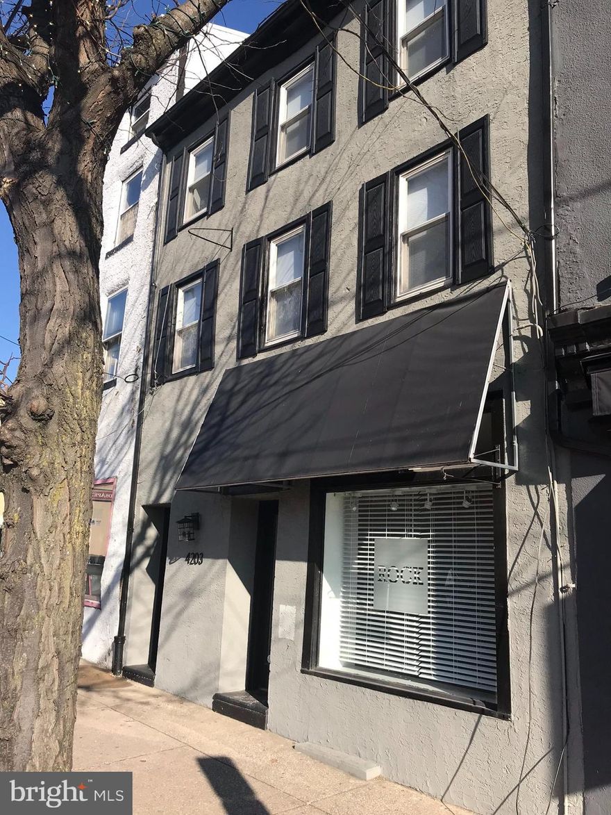 MIXED-USE Opportunity on Main St. The most desirable location in Manayunk! Ideal investment opportunity- perfect for investor or owner occupant, live in one unit and have the other unit help pay down your mortgage! Zoned CMX 2.5 which qualifies for AirBnB use! This building is a rare, extra wide (21 feet) & has been fully renovated and well maintained.  The Residential unit is bright, spacious with high ceilings. This bi-level unit has 3 bedrooms & 1.5 baths. 1st LEVEL: features a huge Living Room/Dining Room flooded with natural light, Hardwood floors throughout, huge Kitchen with granite counters, stainless steel appliances, 40 inch espresso stained cabinets, tile backsplash; tiled half bath with stackable washer & dryer and coat closet. 2nd LEVEL: 3 Bedrooms with copious closet space and fully tiled bath with shower. Separately metered with central air system & in unit hot water heaer. The Commercial Unit is currently rented and the unit features hardwood floors, a half bath, basement storage, access to the rear yard and has is separately metered with central air and its own hot water heater. All utilities paid by the tenants (Gas, Electric & Water) Zoned CMX 2.5 which qualifies for AirBnB use! Close to I-76, Kelly drive, Schuylkill, the Main Line & 13 minutes from Center City, Philadelphia! Walk Score of 91, a Walker's Paradise! Nearby public transit and bike able, near Manayunk River Trails, Wissahickon/Fairmount Parks!