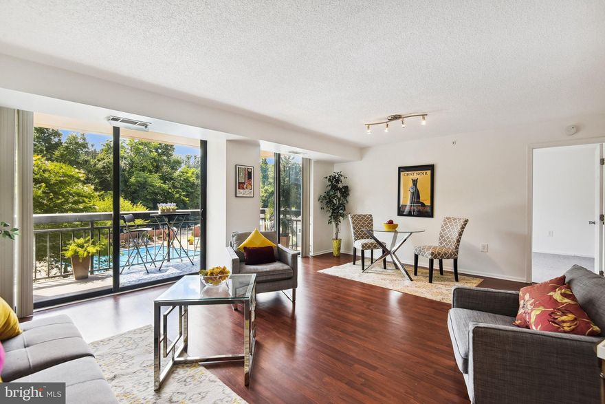 Bright and sunny 2BR/2BA unit with double sliding doors onto a spacious balcony. Situated on 21+ gated and fenced wooded acres, the Renaissance at Tysons offers a lushly landscaped oasis of calm yet is just down the street to Tysons Corner and Falls Church City. The well-appointed kitchen  is the heart of the home, equipped with stainless steel appliances, granite countertops, and marble flooring. Bathrooms also have granite counters and marble floors. Renaissance amenities are exceptional, with a fitness center, outdoor pool, tennis courts, picnic area with new grills, charging station, 24/7 monitored security and staffed front desk 24/7. Experience the vibrant lifestyle of Tysons, where comfort meets convenience. This is more than just a home; it's a lifestyle waiting for you to embrace. Note: updated photos coming Thursday.