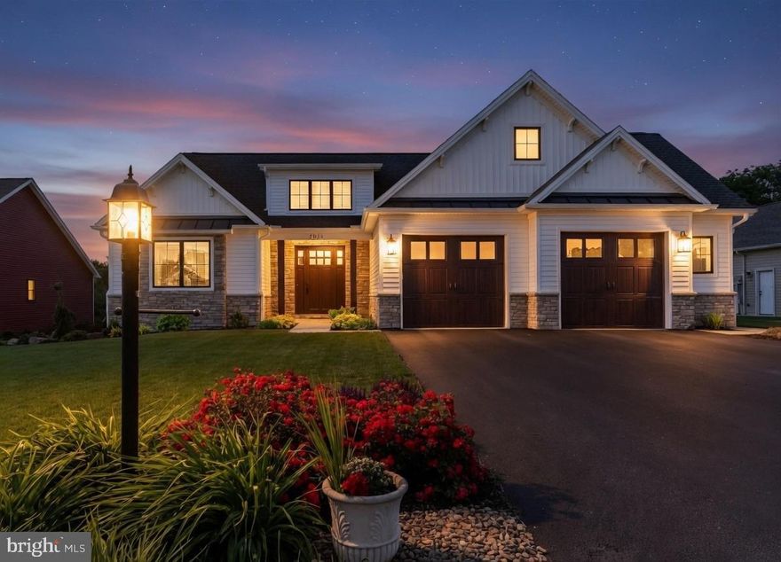 Discover unmatched craftsmanship and modern elegance in this "better than new" custom-built Musser home, nestled on a right-sized 0.36-acre lot in the Stonehill Farm cul-de-sac subdivision of South Middleton Township. Surrounded by 60 acres of perpetually preserved farmland, this property offers nature's peacefulness without the maintenance. From the moment you arrive, you’ll be captivated by the home’s Craftsman-style architecture, lavish mahogany front door, and thoughtful attention to detail throughout. Inside, you're greeted by stained 10.5' coffered ceilings in the main living room with distressed hickory floors and a cozy stone fireplace.  The heart of the home features a fully loaded chef’s kitchen with a generous island, textured countertops, walk-in pantry, and abundant natural light that seamlessly flows into the comfortable "keeping room" with vaulted ceilings and a custom built-in coffee bar—perfect for quiet mornings or casual entertaining.  The expansive first-floor primary suite boasts tray ceilings, a charming window seat, and spa-inspired bath with porcelain tile floors, his & her vanities, and a walk-in shower.  Upstairs, you’ll find two well-appointed guest bedrooms and a full bath, providing ample space for family or visitors.  The full basement comes with roughed-in plumbing, finished stairs, windows providing natural light, and walkout exterior steps—ready for finishing.  Other highlights include a main level office with sliding barn door, mudroom off garage with built-in bench and storage cubbies, high-end Marvin windows, reverse osmosis water system, whole-house ERV, oversized two-car garage with additional miniature side garage door for your mower or equipment, and private south-facing rear exposure providing winter light to living areas.  This construction quality must be seen in person to appreciate.  Located just minutes from I-81 and Downtown Carlisle attractions.