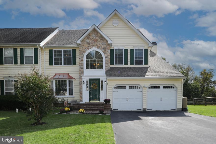 This marvelous Carriage Hill twin is now available and just in time to celebrate the Holidays in your new home..  Nicely situated on a neighborly cul-de-sac street within the celebrated Central Bucks School System. You have an extended driveway with lots of parking and a convenient automatic two car garage with indoor access to the home. A nicely landscaped walkway leads you to the front of the home. Inside, you’re welcomed into a large two-story foyer with an open staircase. Attention to detail is apparent with upgraded engineered wood floors, neutral colors and crown molding in the formal living room and leads into the formal dining with a lovely chair rail. Get excited, the kitchen has been remodeled and is a great size for entertaining and cooking. New white cabinetry, granite countertops with extra large breakfast bar with vaulted ceilings in the morning room. A great space for informal dining or enjoying the morning coffee. The kitchen is partially open to the family room. There a gas fireplace and sliding doors leading outback. A fantastic outdoor space offers a new stamped concrete patio (2019),new storage shed. and even functional and cute rain barrels to collect your gardening water. Completing the first floor is an updated powder room (2022). Upstairs the super spacious primary is sure to please with vaulted ceilings, a sitting area, his and hers closets and a remodeled (2022) full four-piece bath with glass shower, soaking tub and his and hers sinks  . Two additional nice size bedrooms are upstairs as well as a full hall bathroom with newer flooring and vanity  and a separate laundry room upstairs. The basement is finished with plenty of bonus extra hangout space as well as a third full bathroom and storage room with loads of space. Lots of the heavy lifting is done with the heater replaced less than 10 years in 2016,  A/C in 2017 and windows and roof completely replaced in 2018. Added luxuries are a water filtration system and back up generator. 27 Sterling Crest is sure to please… schedule your appointment! Welcome home.