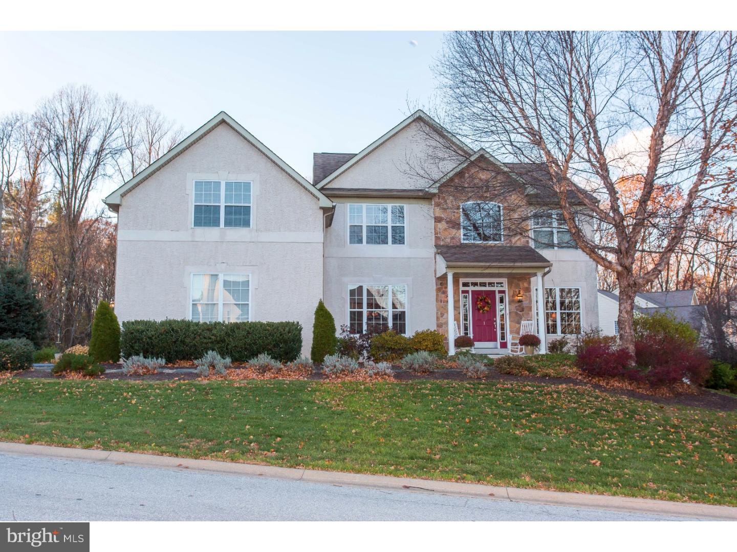 Beautifully kept colonial in the popular Preserve at New Garden being offered for sale for the very first time.  Located just one mile from Kennett Square Borough and all of it's amenities, this 4 BR/2.5 BA colonial is sure to impress.  Open lot near the rear of the community with park like landscaping and wooded views from the 800 + SQ FT. composite deck with pergola.  Upon entering the home, take note of the cathedral foyer, butterfly stair case beautiful hardwood flooring and open floor plain.  Main floor of the home features living room, dining room, office, large eat-in kitchen with dry bar and new tile flooring and updated dishwasher, laundry room with new tile flooring, powder room and beautiful 2 story family room with stone floor to ceiling wood burning fireplace and loads of windows looking out into the back yard.  Moving upstairs, you will find a large master suite with vaulted ceiling, dual walk-in closets and master bath with dual vanity (new countertop), shower and soaking tub.  Upstairs hallway is wide and features a nook area as well as an overlook to the family room.  Second level also features 3 additional bedrooms and a full hall bath.  Fresh paint and carpet throughout.  Don't forget about the daylight basement!  Great unfinished walk-out basement with 9 foot ceilings.  Perfect for storage or ready to be finished.  BRAND NEW HVAC AND WATER HEATER!  This home is extremely well kept and ready for it's new owner.  Put this one on your tour today!  Taxes are estimated to be 13% too high +/- and may be appealed in May 2017.
