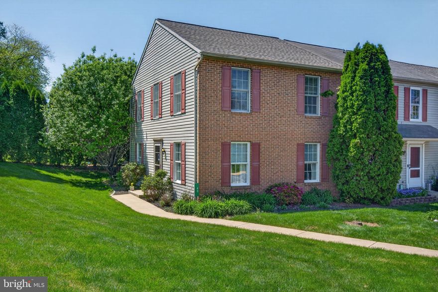 Well-maintained 3-bedroom, 2.5-bath end-unit townhome in the CV School District, offering 1,408 finished square feet. This charming home is nestled in the peaceful Country Circle community, a tight-knit neighborhood known for its welcoming atmosphere. The main level features a spacious 21 x 12 living room, a dedicated dining area, and a country kitchen with gas cooking, along with a convenient powder room for guests. Upstairs, the primary suite includes a walk-in closet and private bath, while two additional bedrooms and a second full bathroom completes the level. Recent mechanical updates provide added peace of mind, including a newer architectural roof (2020), new natural gas furnace (2024), central A/C (2019), and gas water heater (2021). The home also includes a full unfinished basement offering excellent storage or the potential to be finished for additional living space. Enjoy your day with coffee or unwind in the evening on the private rear deck, complete with an attached storage shed. Low-maintenance living is made easy with lawn care, snow removal, and trash service included in the HOA for just $74/month. Residents also have access to the shared public green spaces, perfect for outdoor recreation and relaxation. Conveniently located near well-loved local spots such as Achenbach's Pastries, Fox Meadows Creamery, Gracie's on Main, GIANT Grocers and more! Schedule your private showing today!