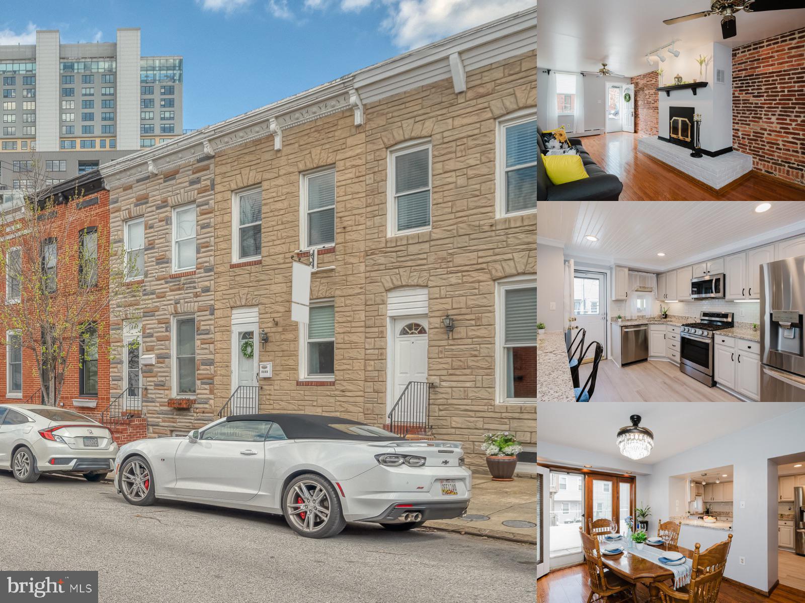 Experience urban charm in this unique 3-bedroom, 1.5-bath home in Baltimore's historic Locust Point neighborhood, where two row homes are seamlessly merged into one expansive living space. This home combines federal-style interiors with modern upgrades, featuring two distinct living areas on the main level, both adorned with beautiful hardwood floors—one highlighted by exposed brick and a wood-burning fireplace, and the other accented with crown molding and a spiral staircase. The elegant dining area, also with hardwood floors, opens into a fully equipped kitchen featuring granite countertops, stainless steel appliances, and a breakfast bar. The upper level hosts three spacious bedrooms and a full bathroom, while the lower level offers a cozy family room, extra storage space, and a convenient half bath that can easily be upgraded to a full bath as all underground plumbing and a water injector are already in place. Additionally, the basement can be transformed into a fourth bedroom, enhancing the home’s versatility. The fully fenced concrete backyard provides a private setting for outdoor gatherings. Situated in a lively, walkable community close to Latrobe Park, Fort McHenry, and numerous shopping and dining venues, this home perfectly blends historical allure with modern convenience.