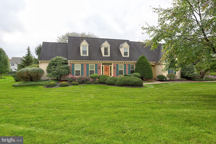 Beautiful 4 bedroom, 3.5 bath brick cape cod on .89 acres in desirable Stonehenge subdivision. Featuring 16x34 family room addition with vaulted ceiling, tons of natural light and fireplace with gas insert, eat in kitchen with breakfast area and island bar. First floor master suite with large master bath with vaulted ceiling. Finished basement with bedroom, full bath, second family room and exercise room. Lots of options and opportunity. Gorgeous backyard with multi-level paver patio, mature landscaping and fish pond.