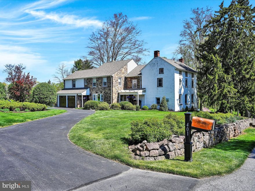 Welcome to Fence-Stone Farm. This magnificent 1800s farmhouse is nestled in the rolling hills of East Coventry Township, offering a rare blend of historical elegance and modern luxury, ideal for the discerning buyer and equestrian enthusiast. Set on 6.7 acres of private land, the views of Chester County farmland are priceless. 
Through the traditional farmhouse Dutch doors into the foyer,  glowing hardwood floors set a warm, inviting tone for the entire home. The heart of the home is the charming kitchen which has tons of custom cabinetry, granite countertops and a center island with additional storage. The large window over the sink offers serene views of the barn and landscape, creating a perfect backdrop for both cooking and casual dining. Highlighted by glowing hardwood floors and a double sided stone fireplace, the elegant dining room features a large, deep sill window that frames breathtaking views of the back pasture, making every gathering a picturesque occasion.  
The cozy, yet spacious, living room is adorned with exposed original stone walls and two wood burning fireplaces, one of which has been used as a primary source of heat during cold winter evenings. Also located on the main floor, is a large office space with vaulted ceilings, exposed beams, custom built-ins, and an attached full bathroom and laundry area, This flexible area can serve as a luxurious home office or provide private living quarters with all of the comforts. On the second floor, this home features four beautifully appointed bedrooms and 4 full bathrooms, each with unique character-filled details and en-suite facilities catering to convenient living and private comfort. The master bedroom features a large walk in closet, a cozy seating area and a brand new custom en-suite bathroom, meticulously designed with high-end finishes and fixtures.
The third-floor houses an unfinished space that offers significant potential for customization and added value. It could easily be transformed into two additional bedrooms and an already utilized half bath, perfect for growing families or guests.
The large walkout basement provides ample space for additional entertaining and a workshop area. This versatile space is ideal for hosting gatherings, pursuing hobbies, or expanding your living area. 
Now let's go outside and talk about the newly re-finished stunning bank barn. The barn has undergone a major transformation over the last couple of years . All of the original stone work has been repointed, drainage system installed, new roof, and a courtyard area was added. This list goes on!!   Inside the barn, new concrete floors were poured, a tack room was built and 3 beautiful 10 x 12 rubber matted stalls were added. The fenced court yard area is a perfect spot to tack up and hose down your horses. Enjoy a long ride through miles of trails and hack to local professional equine facilities, all just outside your door step.
For your four-legged family members, 2 large newly fenced pastures with automatic watering posts and run-in sheds create for the upmost comfortable turn-out space. 
Just a short walk past the pastures, nestled into a the wooded area, lies a serene spot along a flowing spring-fed stream. This tranquil  retreat area is perfect for outdoor adventures or a quiet reflection in nature. 
Situated in the Owen J Roberts School District, experience the unique charm offered by this traditional Chester County farmhouse. Perfectly situated for those who appreciate refined country living with equestrian amenities and a commitment to educational excellence. 

An extensive list of upgrades and improvements is available.