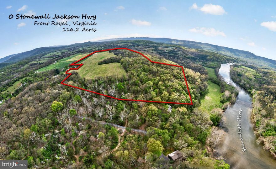 A RARE FIND! 116.18 UNRESTRICTED ACRES NEAR BENTONVILLE, VA

Discover the perfect blend of privacy, natural beauty, and opportunity with this stunning 116.18-acre parcel. Zoned Agricultural and fully unrestricted, this property offers endless possibilities—from a private estate or family compound to farming, recreation, or future development. Subdividable, making it an exceptional investment opportunity for a subdivision.

Surrounded by the scenic Blue Ridge Mountains and located just minutes from the Shenandoah River State Park (Andy Guest State Park), you’ll enjoy immediate access to hiking, horseback riding, river activities, and breathtaking overlooks. Outdoor enthusiasts will love the proximity to public boat launches, trails, and fishing spots along the Shenandoah River.

Additionally, you’re only about 10–15 minutes from Skyline Drive and Shenandoah National Park, offering world-class hiking, panoramic mountain views, and one of the most iconic scenic drives on the East Coast.
Conveniently situated near Front Royal (10–15 minutes), offering dining, shopping, and everyday essentials, while still maintaining the peaceful seclusion of country living. Easy access to Route 340 and I-66 makes commuting or weekend getaways a breeze.

Whether you're looking to build your dream home, create a recreational retreat, or invest in land with flexible use potential, this property truly checks every box.

Opportunities like this don’t come along often—bring your vision and make it yours.
