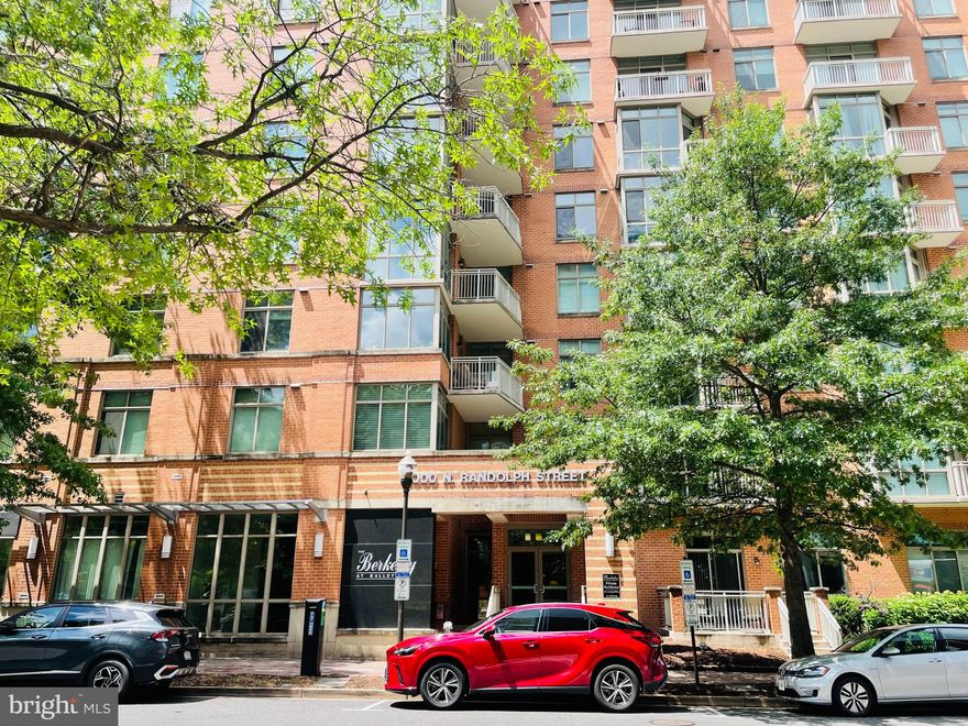 Prime location, unbeatable convenience! Enjoy your private balcony with a view of the courtyard.  The Berkeley is a boutique, secure building with a fitness center, weekday concierge; Light filled FLOOR TO CEILING windows facing West. Granite counter, gas cooking; and in-unit washer/dryer. Garage parking included. This hip and lively Ballston neighborhood has so much to offer. You can walk to both the Ballston and Virginia Square Metro stops. You will find many great restaurants and conveniences nearby, a Harris Teeter, Giant, the Ballston Quarter mall, the central library, and bike paths.  Parking spot in G2-48. Professionally managed.