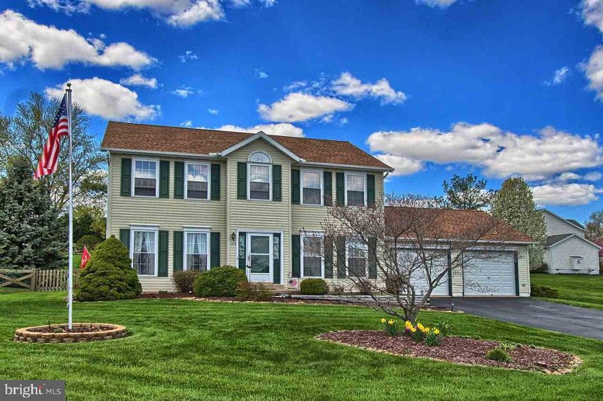 Nestled on quiet culdesac in Stewartstown Station immaculate 4 BR/2.5 ba colonial open flr plan formal LR+DR FR adjacent to kit fully finished LL 2 c os gar w/pulldown stairs for add't stg Picturesque view from bay window in bkfst nook Gorgeous deck overlooking beautifully landscaped fenced yard Small town living Easy access to I83 for MD commuters Move right in!