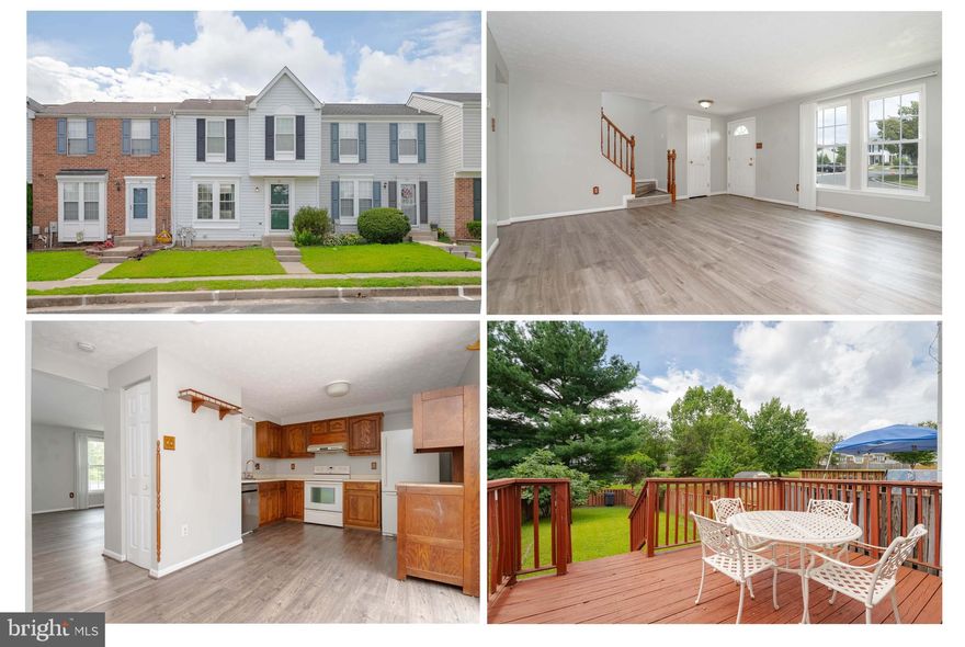 Price Reduced! Move-in ready townhouse in the desirable Southfield neighborhood of White Marsh. Main level offers a spacious living room and a bright kitchen with space for a dining table. Step outside to a large deck and fully fenced yard that backs to a peaceful common area—perfect for relaxing or entertaining. Upper level features three bedrooms and a full bath, including a large primary bedroom with plenty of room for your furniture. The fully finished lower level offers a generous family room, updated full bath, and separate laundry room. Home features luxury vinyl plank flooring and fresh neutral paint throughout. Updates include roof (2015) and dishwasher (2022). MOVE RIGHT IN!