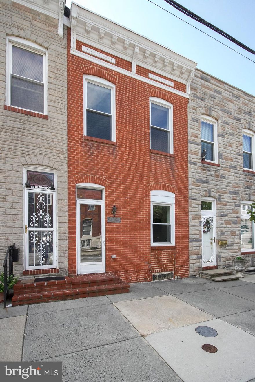 Garage townhome on a quiet tree lined street close to shops & restaurants. This home features hardwood floors, exposed brick, gas fireplace, & a finished basement. Updated kitchen features granite counters & lots of cabinet space, room for formal dining. Rear private yard leads to garage for parking, storage, workshop, etc. Close to Canton Crossing, O'Donnell Square. Easy access to 95, 895.