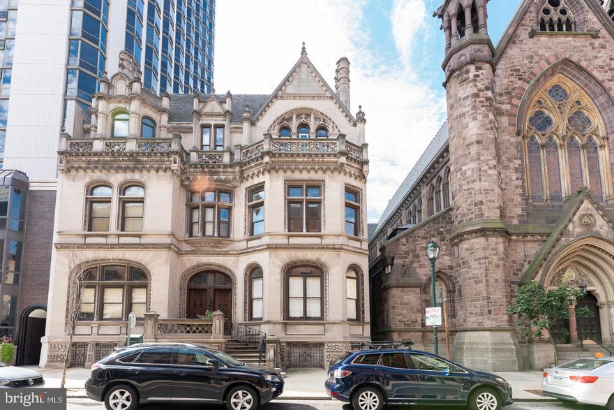 Three bedroom Wanamaker House townhome with tasteful updates throughout! This charming three bedroom, two and a half bathroom townhome offers laminate floors throughout the living room and a beautifully updated kitchen. Enter the home into a sun-soaked combined living and dining area with oversized windows overlooking Walnut Street. Adjacent, the updated kitchen features white shaker cabinetry, upgraded countertops, tile backsplash and recessed lighting. The second floor boasts two bedrooms that enjoy use of a full hall bathroom with a shower/tub. The primary suite spans the entire third floor of the residence. It features excellent closet space, a luxurious oversized bathroom with a stall shower and soaking tub, and a fireplace. Highlights include incredible natural light throughout and a stackable washer/dryer.  Wanamaker House townhome residents have access to all the services and amenities of the building while also having the privacy of a single family home. The best of both worlds! The Wanamaker House is located just off Rittenhouse Square; residents enjoy a 24-hour doorman, roof top swimming pool, fitness center, resident lounge with catering kitchen, and on-site garage parking for a fee.