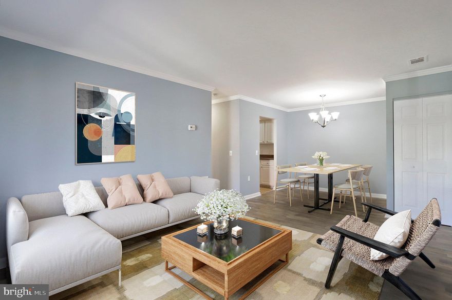 Step into a serene lifestyle in this elegant 1 bed, 1 bath condo, spanning a comfortable 748 square feet of living space located in Rosewood Residence Condominiums at Flower Hill. Revel in the beauty of brand new hardwood flooring that invites you into a warm atmosphere. Luxury meets convenience with exclusive amenities including tennis, racquetball, and basketball courts. Enjoy the fun and ease of on-site playgrounds, community center and a community pool, perfect for relaxation or socializing with neighbors. The practicality of this home is elevated with an in-unit laundry room, complete with a full-size washer and dryer, adding to the everyday comfort and efficiency of your life. Freshly painted, and new kitchen appliances. Enjoy a morning or evening on your private balcony, with additional private outside storage. Convenience is a key feature of this location, as it is close to shopping centers, making it easy to run your daily errands. Additionally, the condo is just minutes away from the ICC and I-270, making it an ideal choice for commuters. This property is more than just a living space – it's a vibrant community waiting for its newest resident. Don't miss your opportunity to make this condo your own!
•This home is virtually staged•
•This home is also listed For, the seller/landlord has the right to accept a contract or lease at anytime•