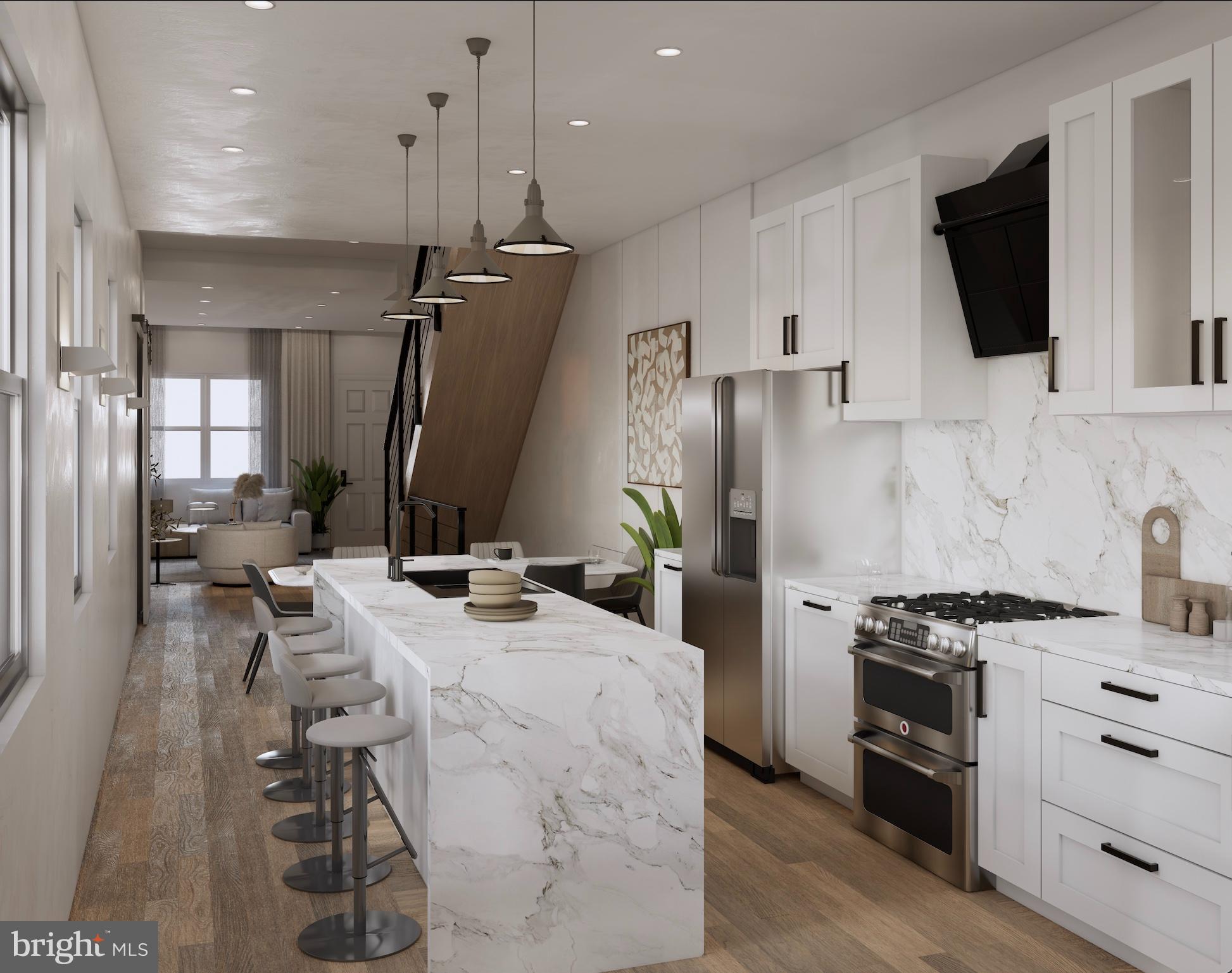 This property qualifies for a $10k Grant! Experience luxury living in the heart of Brewerytown with this 3-story, 4-bedroom, 3.5-bathroom home!
Step inside to an open-concept main level with sleek finishes, high ceilings, and plenty of natural light. The kitchen boasts a sizable island ideal for entertaining, quartz countertops and modern appliances. Step out from the kitchen, the rear yard provides a versatile outdoor area perfect for hosting gatherings, gardening or space for kids and pets to play alike.
The second floor offers three spacious bedrooms, two full bathrooms, and the convenience of a 2nd-floor laundry area while the 3rd floor is your private retreat! Step out of your spacious primary suite into the wet bar area to enjoy a morning coffee or an evening glass of wine before heading onto the rooftop deck to relax and take in the fresh air. The fully finished basement provides additional living space to suit your lifestyle needs—ideal for a home gym, secondary entertainment room, home office or kids play room.
This home is walking distance to The Philadelphia Art Museum, Girard Avenue commercial strip and just a few minutes drive to Center City, Philadelphia Zoo and some of the best dining and shopping in the city. Don't miss your chance to own this Brewerytown gem—schedule a tour today!