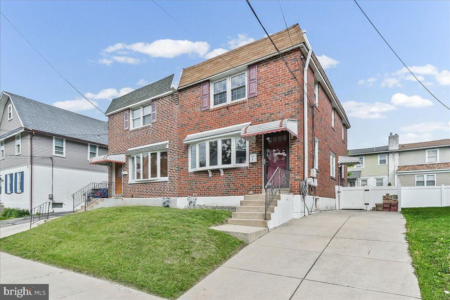 Priced to sell in Interboro School District!  This charming brick twin is waiting for you to make it your own.  The main level offers a spacious living room, dining space, half bath, and an eat-in kitchen that leads to the fenced yard.  Upstairs you'll find three bedrooms  with plenty of closet space and the hall bath.  The basement is mainly finished and has a separate area for laundry, utilities and additional storage.  There is a walking trail at the end of the block and this home is right around the corner from Glenolden Park.  It is also walking distance to the elementary school, nearby shopping and public transportation.  So make your appointment today and make 2 S Bonsall your new home!