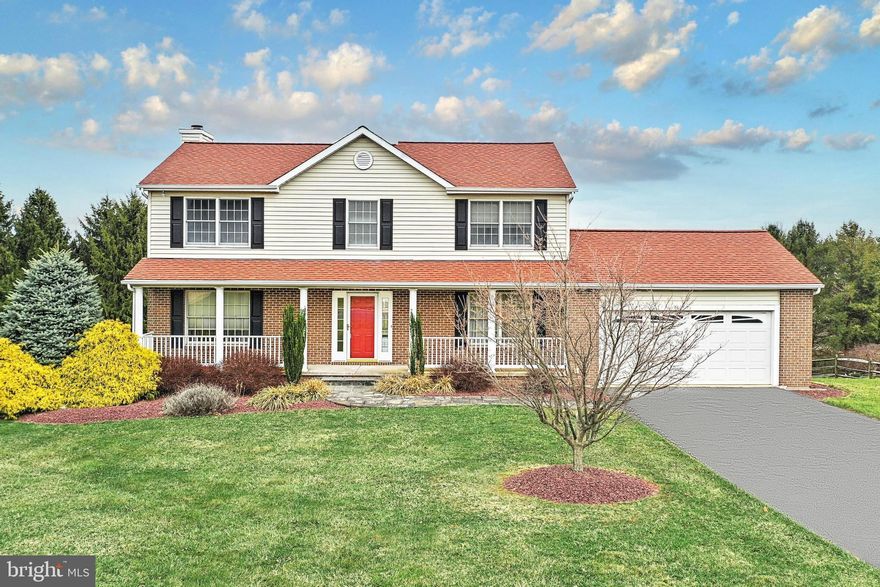 What better location, home is located minutes to I-83, shopping, parks, the rail trail, and a host of dining options.  Grab your favorite morning coffee at Starbucks less than  1 mile away.  Who doesn't love a front porch like this one to relax on and  look out on your world. This colonial offers over 2600  square feet of living space with 4 bedrooms and 3 1/2  baths via the flagstone walk-way,  home has had many updates, new 50 year roof in 2007, Rheem furnace & a/c installed in 2011, A.O.Smith gas hot water heater 2019, Baths in 2017, Owner's suite offers a renovated bath by Embee,  featuring a sauna style walk in shower with custom glass door, a freestanding, Grecian style flat bottom soaking tub, luxury vinyl plank floors, new vanity with Quartz top,  upstairs full bath remodeled as well as 1st floor powder room. Family room off kitchen provides an inviting wood fireplace, formal dining room perfect for entertaining, large living room or flex space, finished walk out basement with a convenient full bath, lots of built in custom storage, and a large unfinished area.  One of the largest lots in the neighborhood- .57 acre lot ready for your enjoyment, oversized 2 car front entry garage with side entry access and plenty of driveway parking.  Set up to tour right away!