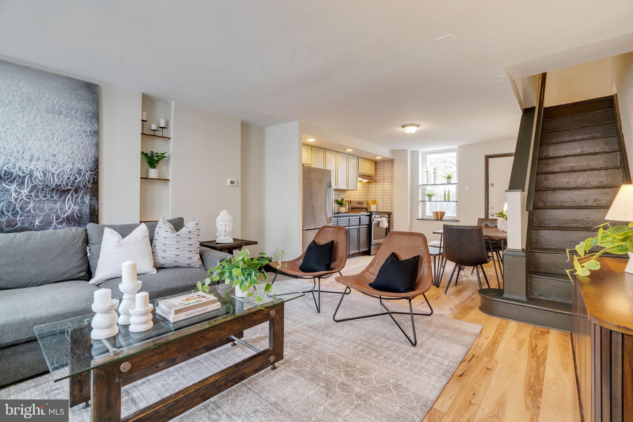 Welcome to 1641 Latona St, a charming Point Breeze home with a mix of modern convenience and classic style. As you enter, you’re greeted by a vestibule that opens to an airy, open floor plan with hardwood floors and plenty of natural light, making the main level both warm and inviting. The kitchen is thoughtfully designed with two-tone cabinetry, a gas stove, and a subway tile backsplash, offering a functional space that connects to the spacious backyard, complete with brick pavers and plenty of room for creating your own outdoor space. Upstairs, the spacious primary bedroom offers hardwood floors and a bright, inviting atmosphere, creating a relaxing retreat. The second bedroom is ideal for guests, a home office, or even a creative space. The full bathroom is conveniently located in the hallway, serving both bedrooms. The basement offers valuable storage or the potential for future finishing, adding versatility to the home. Located in the heart of the rapidly growing Point Breeze neighborhood, this home puts you within easy reach of Graduate Hospital, Center City, CHOP, University City, and the Italian Market. Commuting is a breeze with quick access to 30th Street Station, major highways, and the Broad Street Line. Ready to make your mark on this city gem? Don’t miss your chance.