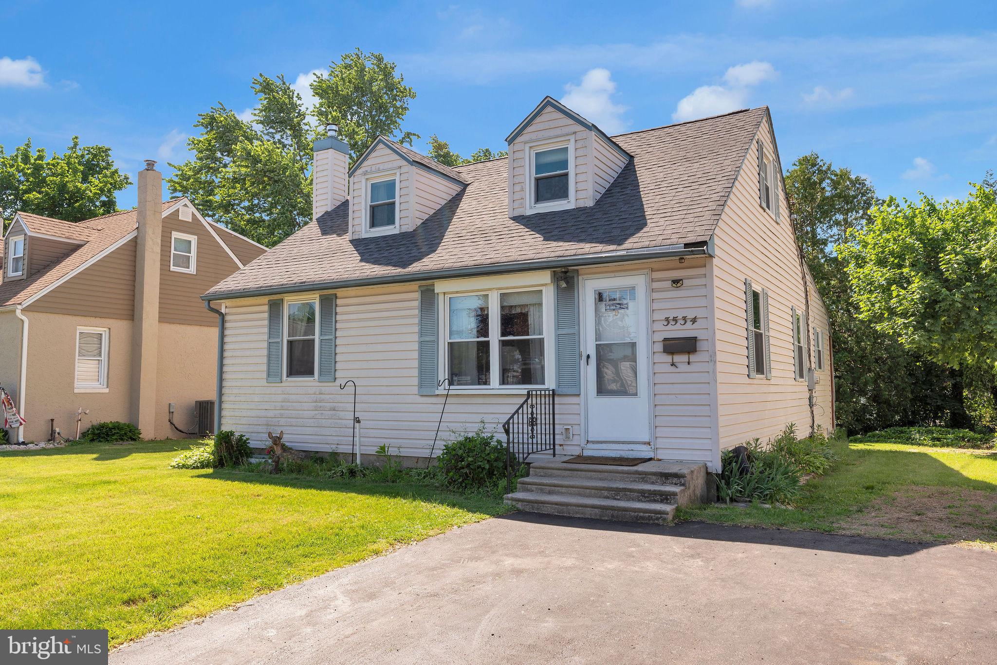 Adorable cape cod home in Belardley section of Bristol Township. This expanded home offers 3 bedrooms, a beautifully upgraded kitchen with lots of oak cabinetry and a fabulous family room in the full basement. The master bedroom is on the first floor next to bathroom with walk-in shower. Enjoy the beautifully landscaped yard from the covered porch off the kitchen. Conveniently located near I-95, the PA Turnpike and public transportation.