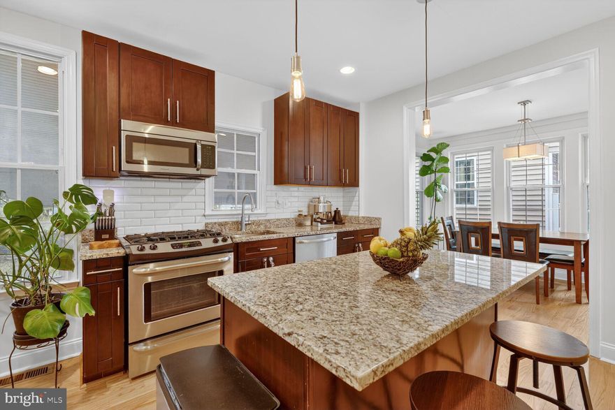 Renovated in 2016 Sunlit property, 4 Bedroom, 3 1/2 Bath Home with Hardwood Floors, Really nice light fixtures, and more. 3 Bedrooms with 2 Baths Upstairs; One Bedroom with ensuite Bath on Main Level. Updated Kitchen including the dark Shaker cabinets with modern pulls, Elegant backsplash, all stainless steel appliances, & granite counter tops. Kitchen has an open, spacious feel to it.  1614 sf for the house; 900 sf unfinished in basement (cellar) - Separate entrance from the back of home. </br>
</br>
Open Houses: Saturday 3.14 & Sunday 3.15 from 1:00-3:00PM.</br>
</br>
Home Upgrades:</br>
</br>
Driveway, patio and sidewalk were added in 2017 following original purchase
Newly painted - March of 2026
New flooring throughout - October 2025
New Gutters - July 2024
New Roof - Sept. 2021</br>
</br>
Area Restaurants:
Penny Royal,
2Fifty,
Busboys and Poets,
Franklin's,
Vigilante Coffee,
Zeke's Coffee,
Little Miner Taco,
mixT Food Hall</br>
</br>
Five playgrounds within 1/2 mile distance</br>
</br>
Safeway, Giant and Whole Foods equally distanced away (3 mi or less; 10 min drive)</br>
</br>
Mall at Prince George's (approximately 2.5 miles, 10 min drive)</br>
</br>
Costco (approximately 2 miles, 10 min drive).</br>
</br>
All information deemed reliable, but not guaranteed.