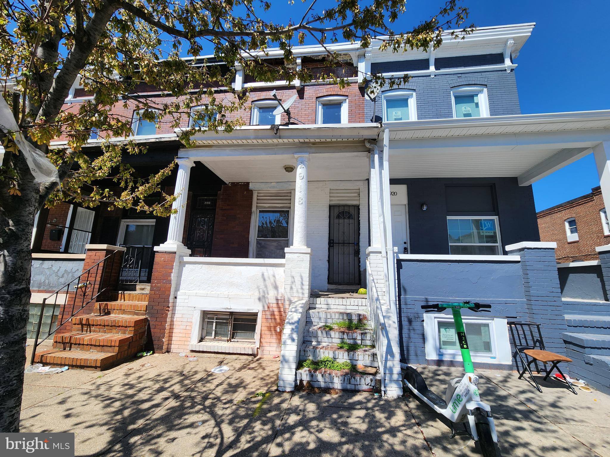 ONLINE AUCTION: Bidding begins 4/21/2025 @ 5:00 PM. Bidding ends 4/23/2025 @ 7:00 PM. List Price is Suggested Opening Bid. Deposit: $5,000.
This two-story porch-front townhouse at 2918 E Madison St is located in Baltimore's Madison-Eastend neighborhood. The property is within +/- 1 mile of Frank C. Bocek Park, which offers green spaces and recreational facilities, and Patterson Park, known for its extensive green spaces and amenities. Major traffic routes nearby include East Monument Street, Orleans Street, and North Milton Avenue, providing access to downtown Baltimore and surrounding areas.