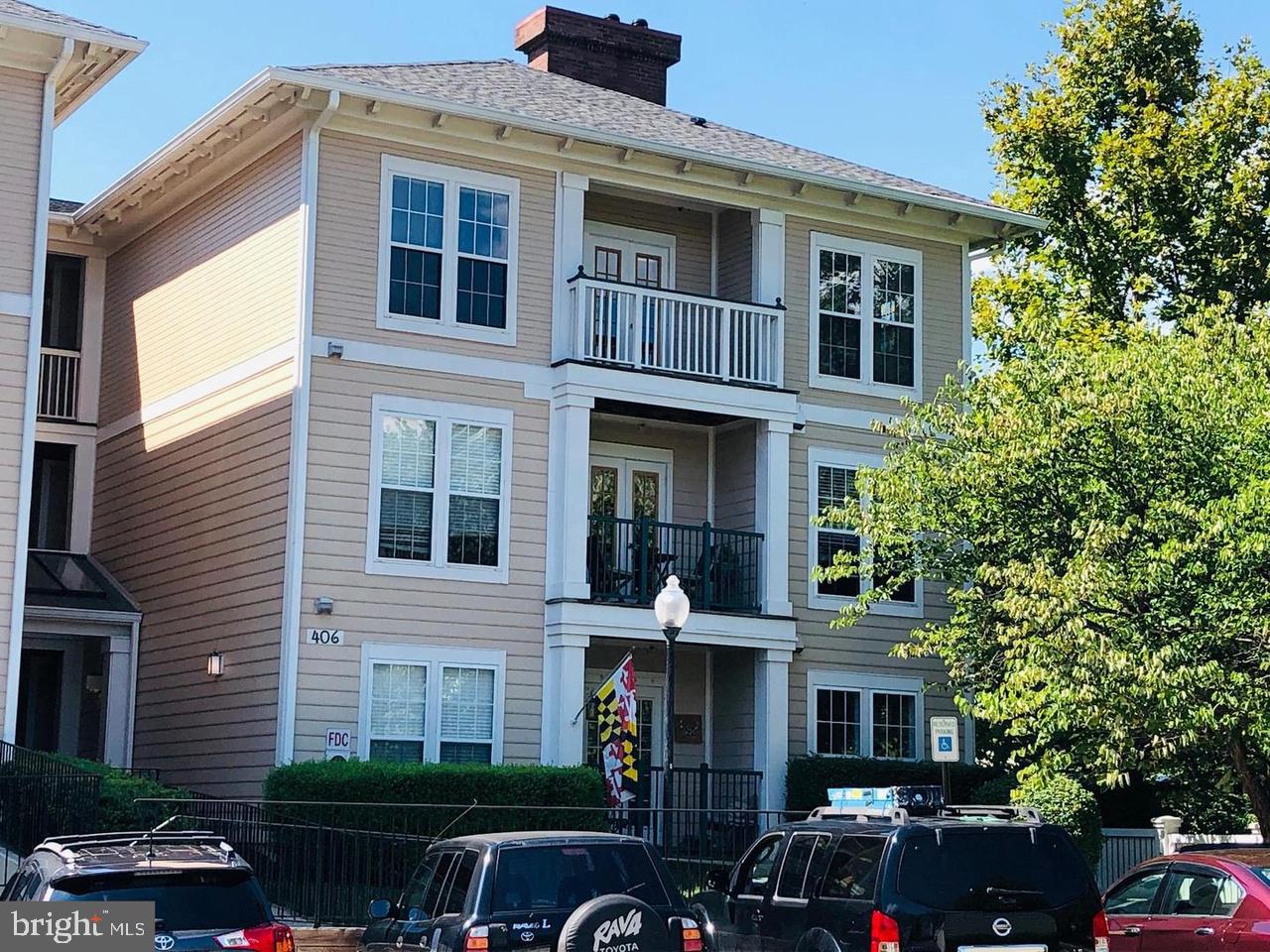 DOG FRIENDLY! Beautiful 2 bedroom condo in the heart of Kentlands. Equipped with stainless steel appliances, newer bamboo flooring, newer light fixtures. Brand new HVAC (2022). Paint (2020). Washer and Dryer are conveniently located in unit. Two large bedrooms with a large primary bedroom with a walk-in closet and private primary bath with large soaking tub. Second primary bedroom has two closets and direct access to second bathroom. The gorgeous naturally lit living room comes with a cozy fireplace, perfect for the fall weather, as well as two balconies with beautiful views. Enjoy a quick walk to the best restaurants, great shopping, movie theaters, or walk/exercise around Kentlands lakes! A Commuter's dream with public transportation right outside your door. Enjoy access to a newly renovated gym, pickle ball courts, and Inspiration Lake! Move in time frame: Last week of October