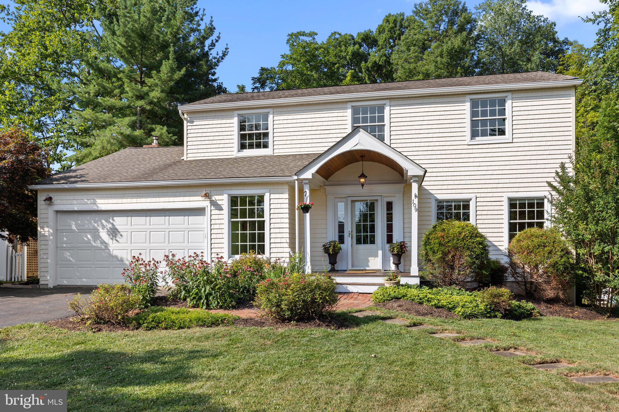 Welcome to this beautifully maintained 3-bedroom, 2.5-bath colonial offering 2,461 square feet of thoughtfully designed living space, tucked away on a quiet cul-de-sac in desirable New Britain Township and located in the award-winning Central Bucks School District. This home backs to 9 acres of preserved township woods and the picturesque Neshaminy Greenway Trail—a 2.0-mile out-and-back trail known for its peaceful setting and ease, taking about 39 minutes to complete and ideal for leisurely walks. Outdoor enthusiasts will also appreciate nearby access to the Lake Galena Hike and Bike Trail, a scenic 6-mile paved loop that connects to Route 202 and runs into Chalfont.
Inside, rich Brazilian cherry hardwood floors flow throughout the main level, while the family room features solid Amendoim Brazilian oak flooring, oversized windows, skylights, and a cozy wood-burning fireplace. The updated kitchen is a cook’s dream, boasting stainless steel appliances, a 6-burner electric cooktop, double wall ovens, a 7-foot maple butcher block island, and a charming farmhouse-style double sink. The formal dining room is both elegant and inviting, with custom built-ins and detailed wainscoting that add timeless character.
Upstairs, you'll find southern yellow pine hardwood floors throughout, adding warmth and continuity. The spacious primary suite features a private en suite bath with a stall shower and double vanity. Two additional bedrooms share a well-appointed hall bath with tile flooring, a tub/shower combo, and a single vanity. A cherry wood railing and hardwood staircase tie the two levels together beautifully.
Additional highlights include an oversized garage, a convenient mudroom, and a spacious two-piece powder room on the main floor. The partially finished basement offers excellent versatility and storage, and includes custom pine barn doors that add a rustic, refined touch. In the rear yard, you will find a beautifully done and private paver patio and serene gardens. Perfect for lovely spring or summer evenings hosting family or friends, or just relaxing by the fire in the cool fall nights.
All of this is just a short 6-minute drive to the heart of Doylestown Borough, where you can enjoy an evening out with award-winning restaurants, cozy cafés, boutique shopping, and vibrant local events. With its blend of natural beauty, thoughtful updates, and prime location, this home offers the perfect balance of privacy, charm, and convenience.