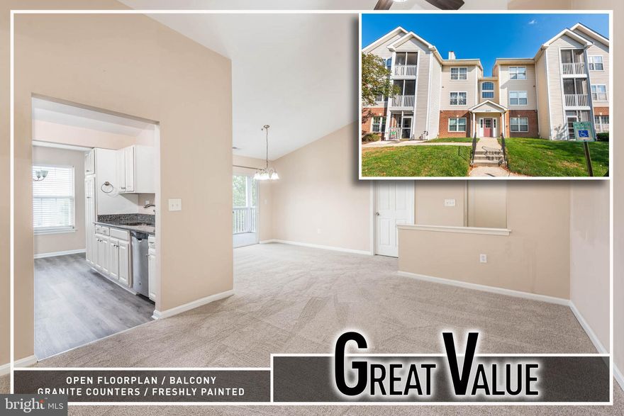 Penthouse Living at a Great Value! Welcome home to this spacious, move-in ready condo offering the perfect blend of style, comfort, and convenience. Freshly painted and perched on the penthouse level, this home features an inviting open floor plan ideal for both everyday living and entertaining. The bright and airy living room flows seamlessly into a separate dining area, while the updated galley kitchen shines with crisp white cabinetry, gleaming granite countertops, stainless steel appliances, and plenty of workspace for the home chef.  The Primary bedroom suite is a relaxing retreat with two large closets and a private full bath. Two additional bedrooms provide flexibility for family, guests, or a home office, and they share a well-appointed hall bath. Added conveniences include an in-unit washer and dryer, plus a covered balcony with a bonus storage closet—perfect for enjoying your morning coffee or unwinding after a long day.  Residents enjoy a wealth of community amenities including a sparkling pool, tennis courts, tot lot/playground, and scenic walking and jogging paths. All this, plus an unbeatable location close to shopping, dining, and major commuter routes for an easy lifestyle both at home and on the go. This condo checks every box—don’t miss it!