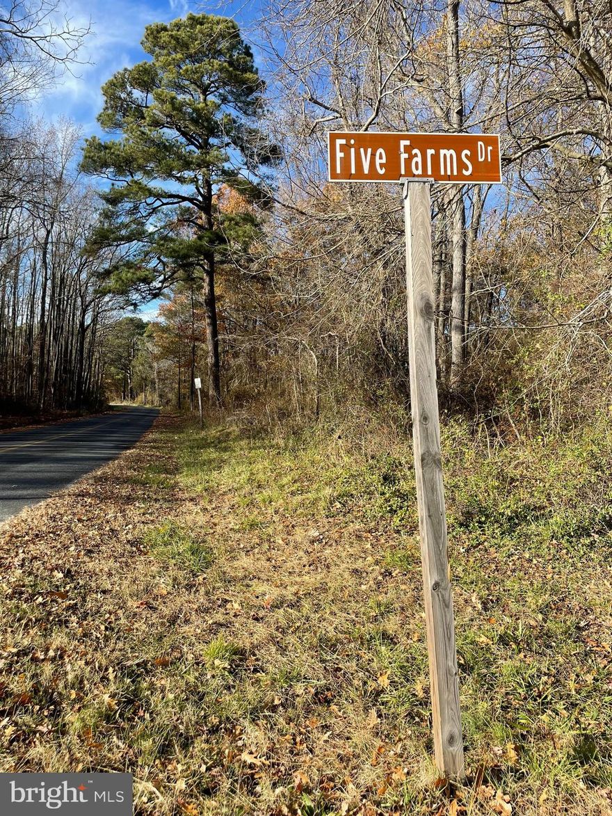 3.25+- acre Lot - 7 on Five Farms Drive with approved perc (see uploaded documents or Listing Agent). This lot is completely wooded on the corner of Five Farms Drive and Whitehaven Ferry Road. Only a mile to the Whitehaven Ferry on the Wicomico River and approximately 6.5 miles from Rt 13, this lot is within 10 minutes of shopping, healthcare, and other amenities. Also, it is five miles to the public boat ramp and less than 13 miles to the Wicomico Yacht Club. No HOA.