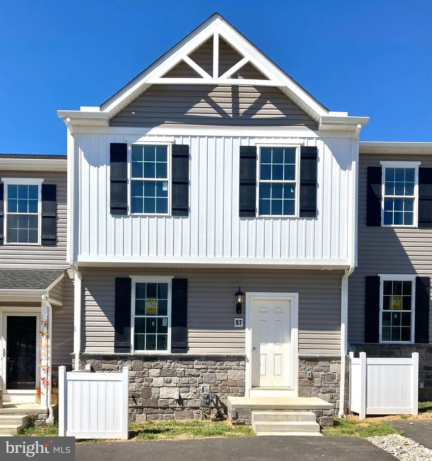 Come & see our Quick Delivery townhomes in beautiful Homestead Acres which is just minutes from the Maryland Line!! This Aberdeen model features  3 bedrooms, 2 1 /2 bathrooms, board batt shutters,  front porch with 5 x 5 turned post, 9' ceilings on first floor 2' Bump to bedrooms 2 & 3,  upgraded laminate flooring in main areas, granite kitchen countertops, 36" kitchen island, pantry, Painted Kitchen Cabinets,  2nd floor laundry, hall bathroom with tub/shower, owners walk in closet,  owners bathroom with shower,  basement walk out door, 3 pc. rough in basement for future bathroom and much more! Homestead Acres is close to beautiful Codorus State Park, Long Arm Reservoir & Boat Launch, South Hanover YMCA & South Hills Golf Club. Call Today & Ask About Our Builders Incentives! Call Today! SIMILAR PHOTOS