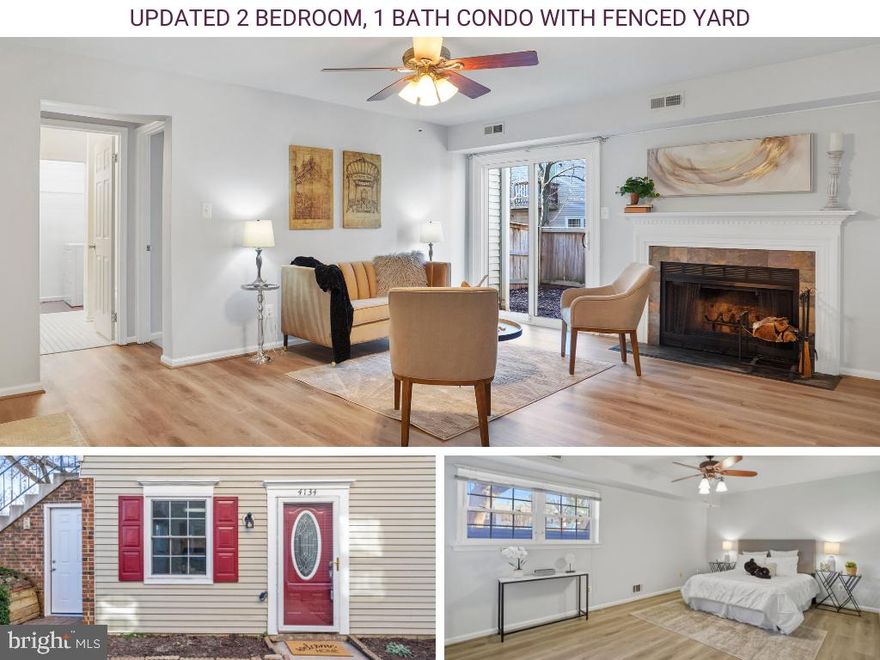 Welcome home to this spacious 2 bedroom, 1 bath condo, where comfort and convenience await! Brand new luxury vinyl plank flooring combines with the open living and dining room to create a sleek and modern ambiance. The updated sliding door leads to your own private fenced yard, a rare find for a condo! The eat-in kitchen has plentiful cabinetry and  granite countertops, plus table space. Retreat to the spacious primary bedroom with ceiling fan, or utilize the second bedroom with plush carpeting as a versatile space tailored to your needs, whether it be a home office, guest room or workout area. The updated dual-entry bathroom boasts a new vanity, mirror, and toilet. Additional highlights include a laundry room with full-sized washer and dryer and ample storage space. This unit comes with a secured exterior storage closet and unassigned permit parking. The amenity-filled and pet-friendly Winding Brook community provides access to an outdoor pool, tennis courts, and a playground. You can also access the Flatlick Stream Valley Trail at the end of the street, perfect for enjoying nature just outside your door. All this is in a prime location near a variety of grocery stores, shopping centers, and dining options including Sully Plaza, Greenbriar Town Center, and Costco. It has easy access to major routes such as Rt. 50, Rt. 28, Fairfax County Pkwy, I-66 with express lanes, and Dulles Airport. This condo offers the ideal blend of comfort, convenience, and lifestyle amenities for your enjoyment!