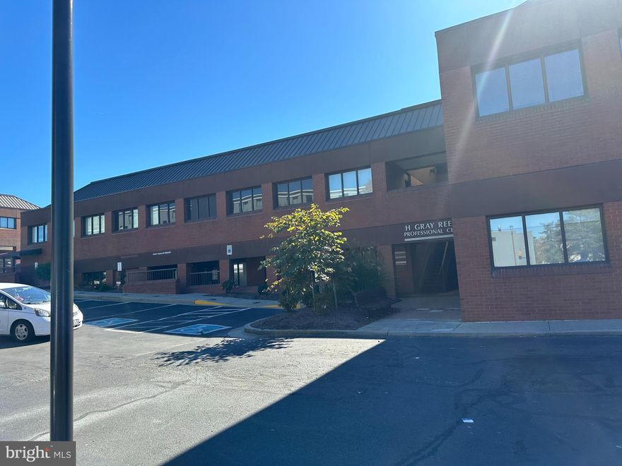 2,062 SF Medical/Professional Office for Sale in the H. Gray Reeves Professional Center, ideally located directly across from Tidal Health Peninsula Regional Hospital. This well-appointed space features a spacious waiting area, reception/check-in area, two private offices, five exam rooms, a kitchenette, and two restrooms. Join a strong tenant mix including Tidal Health Community Clinic, Tidal Health General Surgery, Granger & Magee, and Affordable Booking. The center offers 75+ parking spaces, building signage, and over-the-door signage in a highly accessible mid-Salisbury location.