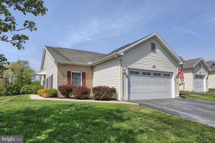 One story living! Welcome home to this ranch style, end unit townhome in the community of Lehman's Crossing located in a rural setting just minutes outside of Carlisle! This well cared for home features an open concept floor plan including roughly 1,600 square feet of living space. The kitchen was renovated in 2018 and boasts plenty of cabinet space, tile floor and backsplash as well as an attractive custom finished wood bar top. There are two bedrooms. The primary bedroom is equipped with a walk-in closet and full bathroom. The second bedroom is of generous size for a townhouse and also features ample closet space. Additionally, you'll find a dedicated dining room, office or hobby nook off the living room, 2 car garage with storage above and rear concrete patio with views of nature/green space off the back of the townhouse. Last but not least, the furnace was just replaced in 2024 and the hot water heater in March of this year. Come and see!