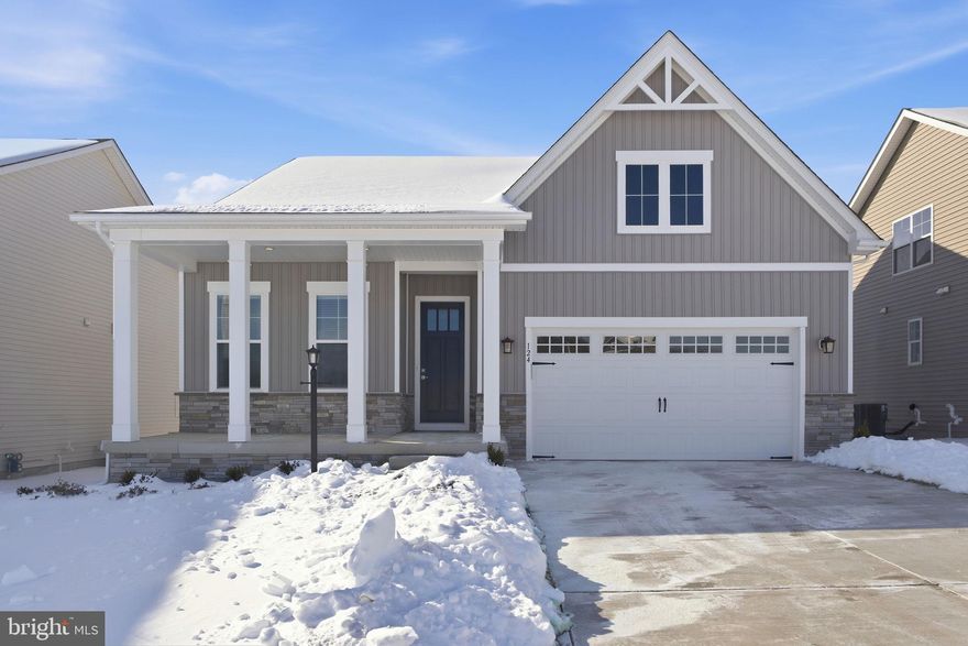 Immediate Move-In Rancher at The Links at Gettysburg!

Welcome home to this beautifully appointed three-bedroom ranch-style home featuring a desirable walkout basement and effortless single-level living. Built with the sought-after Andrew’s Rancher floor plan, this move-in-ready home includes blinds, a refrigerator, and washer and dryer for added convenience.

Inside, you’ll find three spacious bedrooms and two full baths, along with a gourmet kitchen showcasing upgraded granite countertops, 42” wall cabinetry, and stainless steel appliances, including a French-door refrigerator. Hardwood flooring flows throughout the main living areas, creating a warm and inviting atmosphere.

Thoughtfully designed for everyday living, the home also offers a large pantry, drop zone, dedicated laundry room, finished storage area, and an attached two-car garage. The walkout basement provides additional flexibility and future potential.

Step outside through an impressive 9-foot, three-panel sliding glass door to a covered loggia—an elegant extension of the living space that seamlessly blends indoor and outdoor living. This private retreat is perfect for relaxing, dining, or simply enjoying the peaceful beauty of your surroundings.

The Links at Gettysburg offers an exceptional lifestyle with a newly renovated fitness facility, tennis courts, outdoor pool, spa and hot tub, basketball court, clubhouse with bar and grill, and miles of walking trails and jogging paths. Conveniently located just 10 miles from historic Gettysburg, this community blends resort-style amenities with everyday comfort.