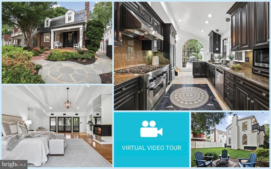 Discover this meticulously restored 4-bedroom, 3.5-bath Dutch Colonial home in the highly desirable Chevy Chase West neighborhood. Blending classic charm with modern luxury, this exceptional home offers elegant living just minutes from Bethesda and Friendship Heights, with convenient access to Red Line Metro stations only a short walk away.

From the moment you arrive, the inviting front porch and lush, professionally designed gardens—crafted by one of Washington, D.C.’s leading landscape architects—set a stunning first impression. The fully fenced backyard is a private oasis featuring terraced dining areas, stone walkways, perennial gardens, and mature trees, offering both tranquility and natural beauty.

Step inside to a gracious foyer that balances elegance and functionality. Highlights include custom millwork, arched openings, oak hardwood floors, and a masonry fireplace with emerald pearl granite detailing. The formal living and dining rooms are ideal for entertaining, enhanced by French doors, plantation shutters, and designer lighting.

At the heart of the home is the gourmet kitchen, custom-designed by Tunis Kitchens. With vaulted ceilings, black patina cabinetry, and marble and Jerusalem limestone floors with a mosaic medallion, this kitchen is a showpiece of craftsmanship. Top-of-the-line Thermador and Sub-Zero appliances, plus a new KitchenAid dishwasher, make it a true chef’s dream kitchen. The sunlit breakfast room with custom cabinetry, wet bar, and wine fridge offers a perfect spot for casual dining.

The media/gathering room is equally impressive, featuring a wood-burning fireplace with Verde marble surround and a built-in home theater system complete with a retractable screen, projector, and Dolby surround sound—ideal for entertaining or cozy nights in.

Upstairs, the primary suite is a luxurious retreat with cathedral ceilings, exposed beams, a wood-burning fireplace, and dual walk-in closets with European organizers. French doors open to a Romeo & Juliet balcony overlooking one of the area’s oldest trees. The spa-inspired primary bathroom features a soaking tub, frameless glass shower, Blue Pearl granite countertops, designer fixtures, and skylights that bathe the space in natural light.

Three additional bedrooms provide comfort and character, with oak floors, plantation shutters, and architectural details such as dormer windows and vaulted ceilings. The lower level offers a versatile recreation room, full bath, laundry area with front-loading washer and dryer, and a secure storage room.

Parking is effortless with an extra-wide driveway and ample street parking.

Located in the heart of Chevy Chase West, this home offers the perfect balance of suburban serenity and urban accessibility. Residents enjoy proximity to downtown Bethesda, Friendship Heights shopping, fine dining, cultural venues, and top-rated Montgomery County schools—including some of the most sought-after Chevy Chase elementary and high schools.

With its premium finishes, timeless architecture, and unparalleled craftsmanship, this Chevy Chase luxury home delivers an extraordinary living experience in one of Maryland’s most coveted neighborhoods.