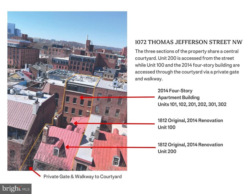 The property underwent a meticulous redevelopment in 2014 seamlessly blending old and new. The historic 1812 structure was transformed into two upscale apartments and a new 4-story rear addition created six contemporary units. The two structures share a unique central courtyard in the heart of Georgetown and total more than 7,300 square feet of finished space across the eight rental units.

With its prime Georgetown location just steps from the C&O Canal, the Washington Harbor waterfront, M Street’s trendy retail corridor, and both Georgetown and George Washington universities this property offers secure and projectable cash flow with enduring tenant demand. 

Opportunities to secure a multifamily asset of this scale in Georgetown are exceedingly rare. This landmark property brings a combination of proven rental history, high-end design, historic designation and central location making it a strategic long-term revenue generating investment offering reliable  yields.