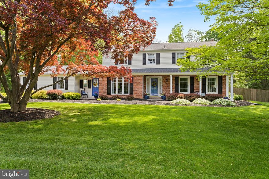 The search is over! 182 Steeplechase Drive is ready for the next owner. On nearly an acre of land with mature trees and plantings, this may be the premier lot on the street. As you enter through the front door of this center hall colonial, you’ll immediately notice gorgeous hardwood floors throughout. To the right is the beautifully furnished formal living room. To the left of the hall you’ll enter the dining room complete with a large bay window and French doors leading to a spacious sunroom. Continue through the dining room to the eat-in kitchen with white cabinets, brand new appliances, an island with seating for two, and room for a kitchen table. A door to the left of the kitchen leads to the previously-mentioned sunroom, with skylights and a ceiling fan. This room was originally a breezeway connecting the two-car garage to the main house but was converted to a sunroom in 2000. Across the hall from the kitchen you’ll find a powder room at the end of the hall as well as a family room with brick fireplace. Family room and dining room both feature recessed lighting. Both the kitchen and family room have sliders leading to the large deck, perfect for outdoor entertaining. With a 6-foot fence and trees surrounding the perimeter, you can enjoy the inground pool in complete privacy. Upstairs are four bedrooms and two full baths. The main bedroom, with double closets, has its own full bath with jacuzzi, a separate shower, and a double vanity. The basement is fully finished offering a great space for a recreation room or second family room. The laundry room is also located in the basement. This home features a Generac generator so you’ll never have to worry about losing power during a storm. Conveniently-located just a few minutes from both Ridley Creek Park and Rose Tree Park, with easy access to Route 1, 476, and I-95, this home has it all. Don’t wait! Schedule today!